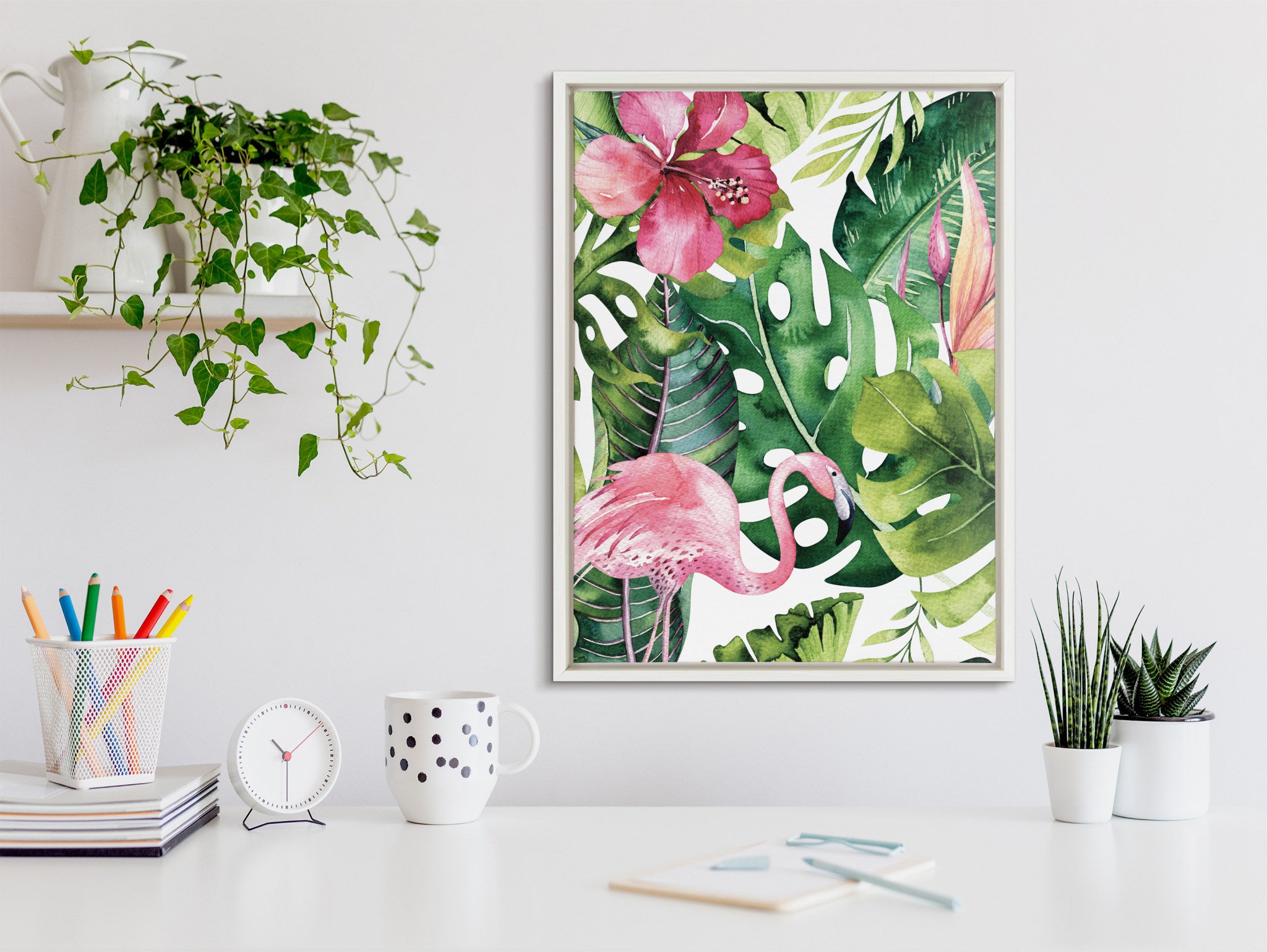 Sylvie Find Flamingo Framed Canvas by Maja Mitrovic of Makes My Day Happy
