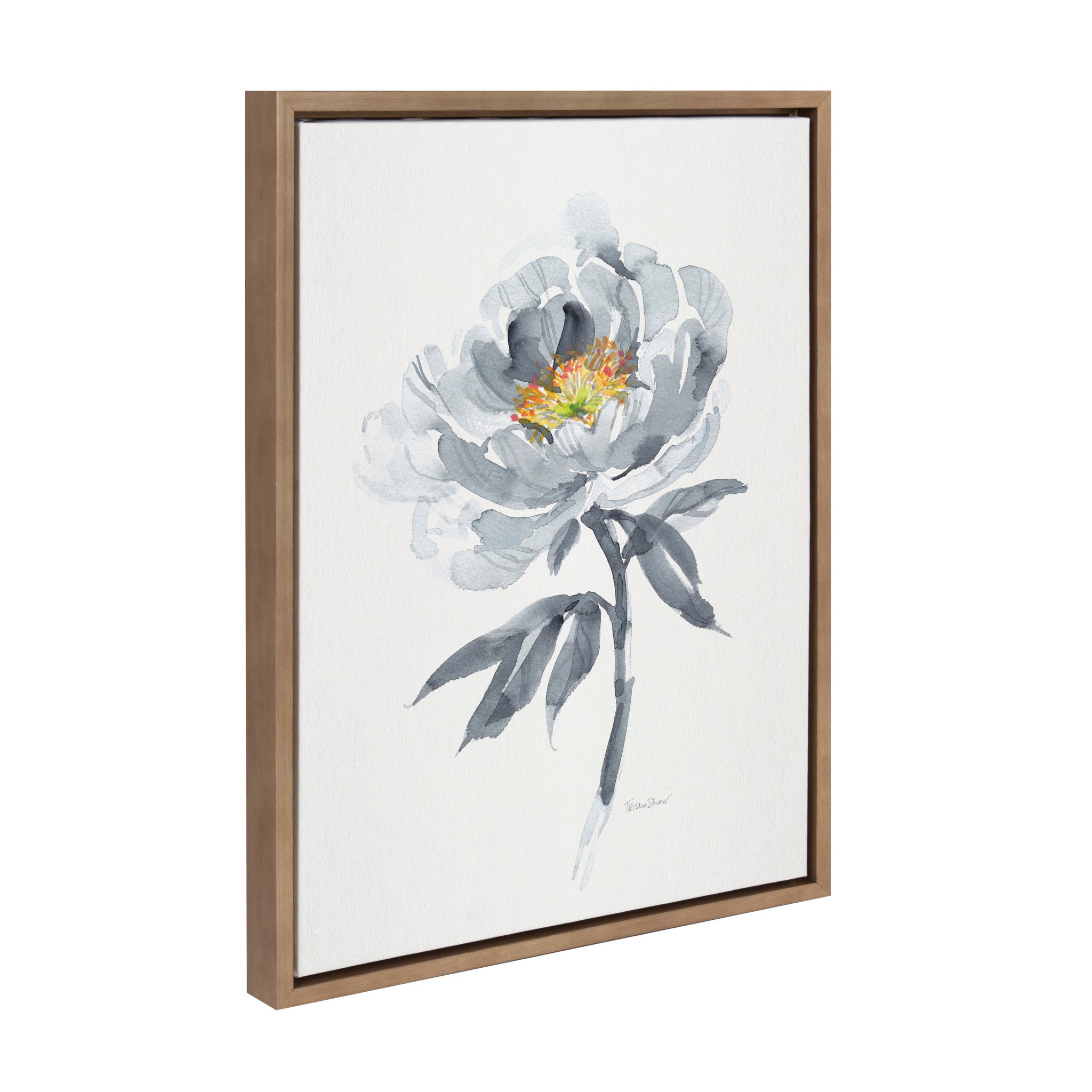 Sylvie Gray Bloom Framed Canvas by Patricia Shaw