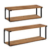 Dowler Wood and Metal Wall Shelf Set