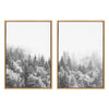 Sylvie Forest On A Foggy Day Black and White Framed Canvas Set by The Creative Bunch Studio