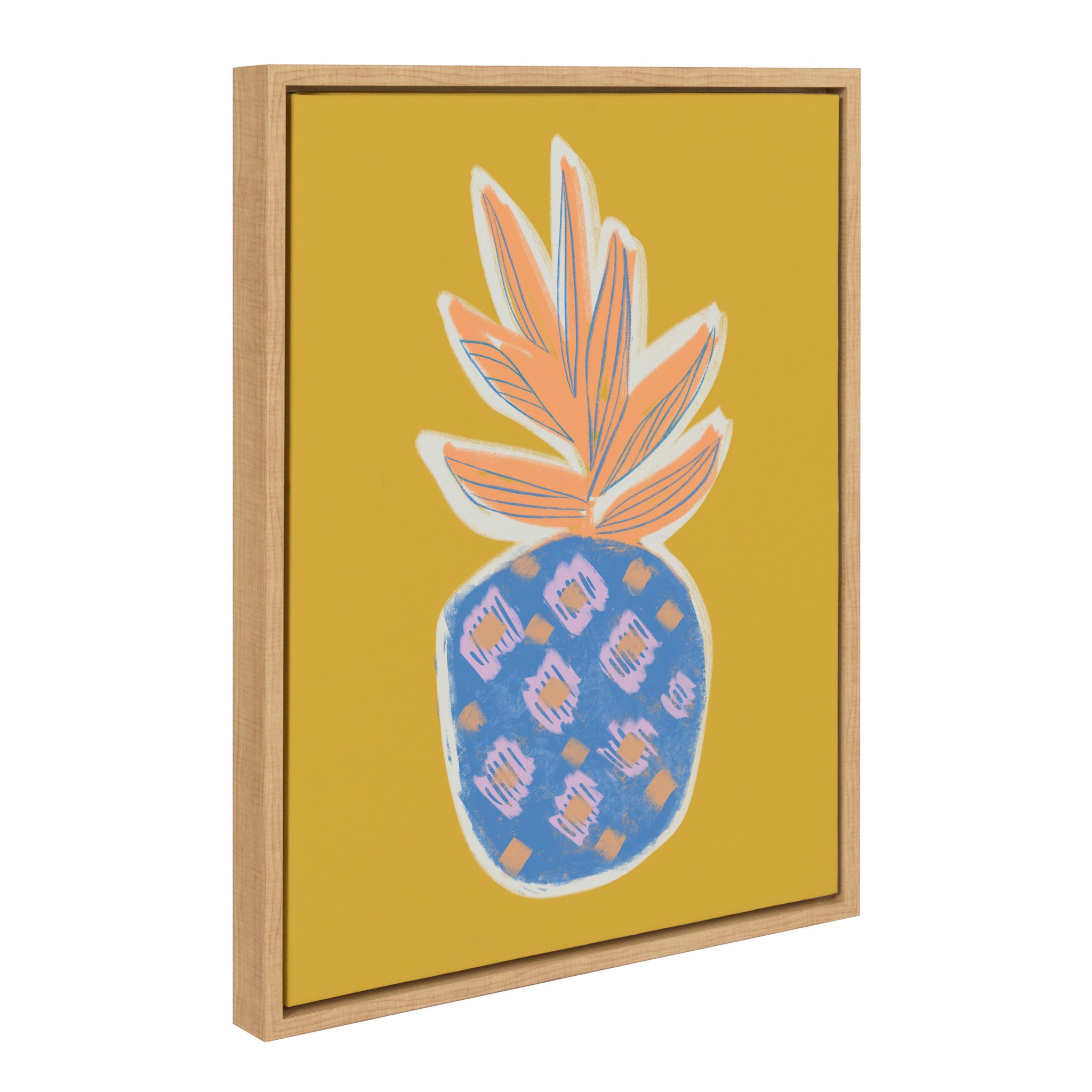 Sylvie Blue Pineapple Framed Canvas by Kasey Free