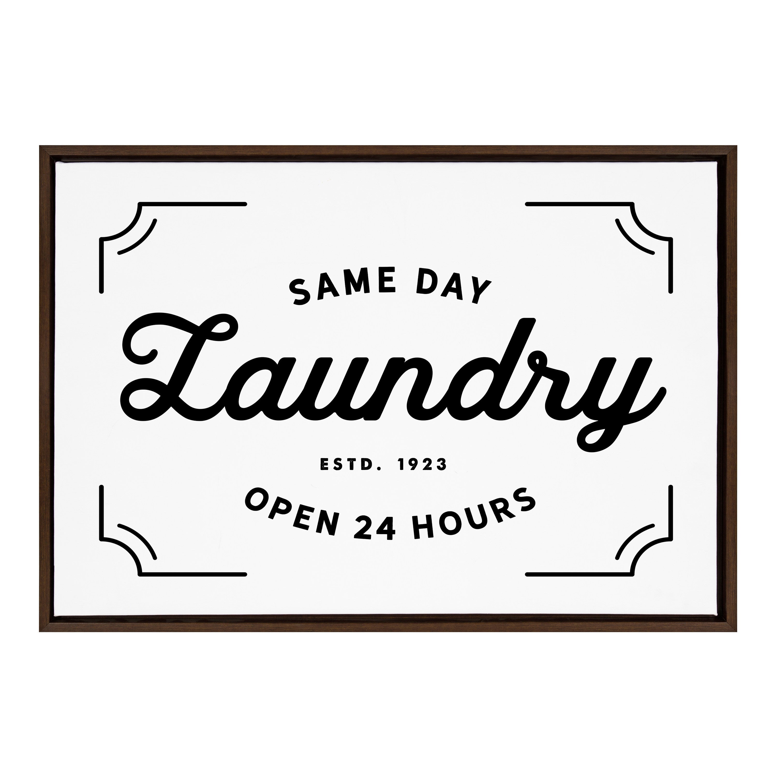 Sylvie Same Day Laundry White Framed Canvas by Maggie Price of Hunt and Gather Goods