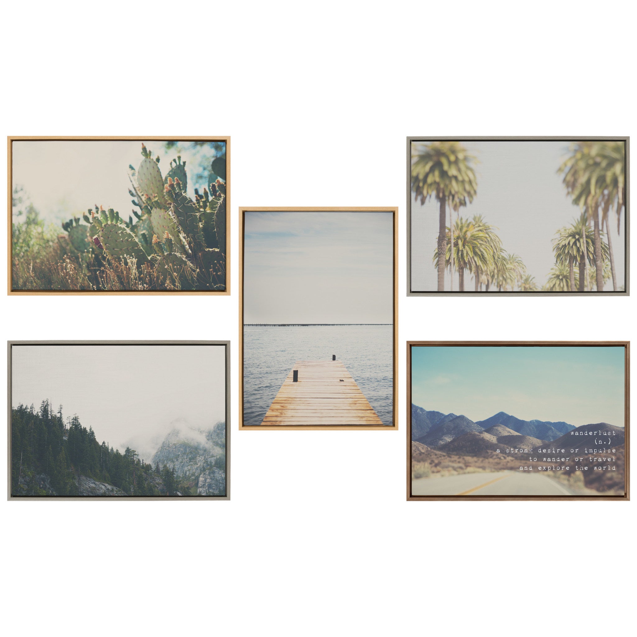 Sylvie LA California Palm Trees Framed Canvas by Laura Evans