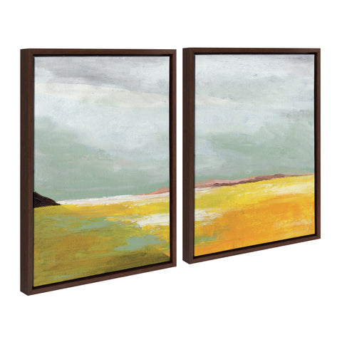 Sylvie Golden Root Lake I and II Framed Canvas Art Set by Nikita Jariwala