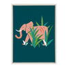 Sylvie Endangered Wilderness Graphic Elephant Dark Teal Framed Canvas by Heather Dutton