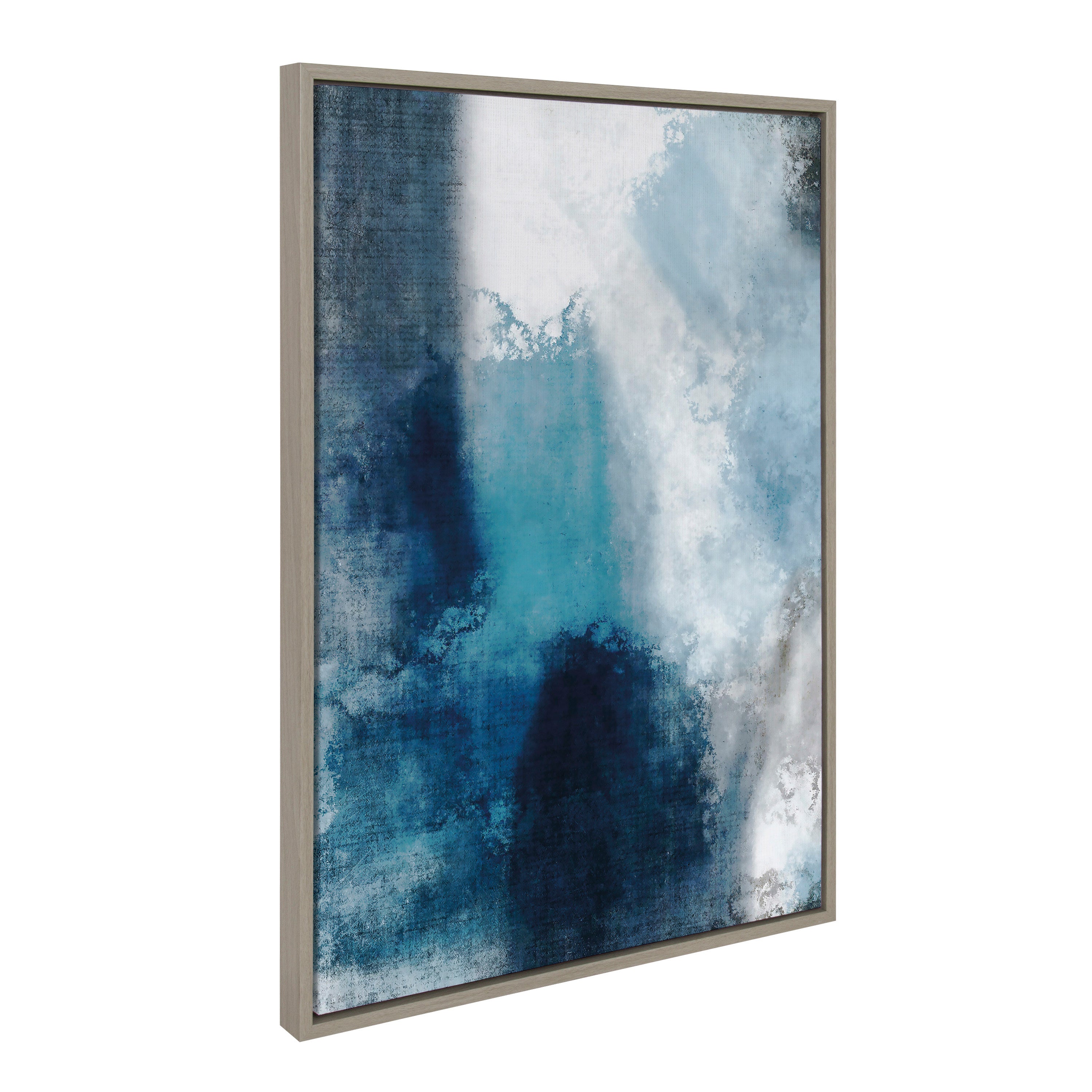 Sylvie Aqua Abstract 1 Framed Canvas by Amy Lighthall