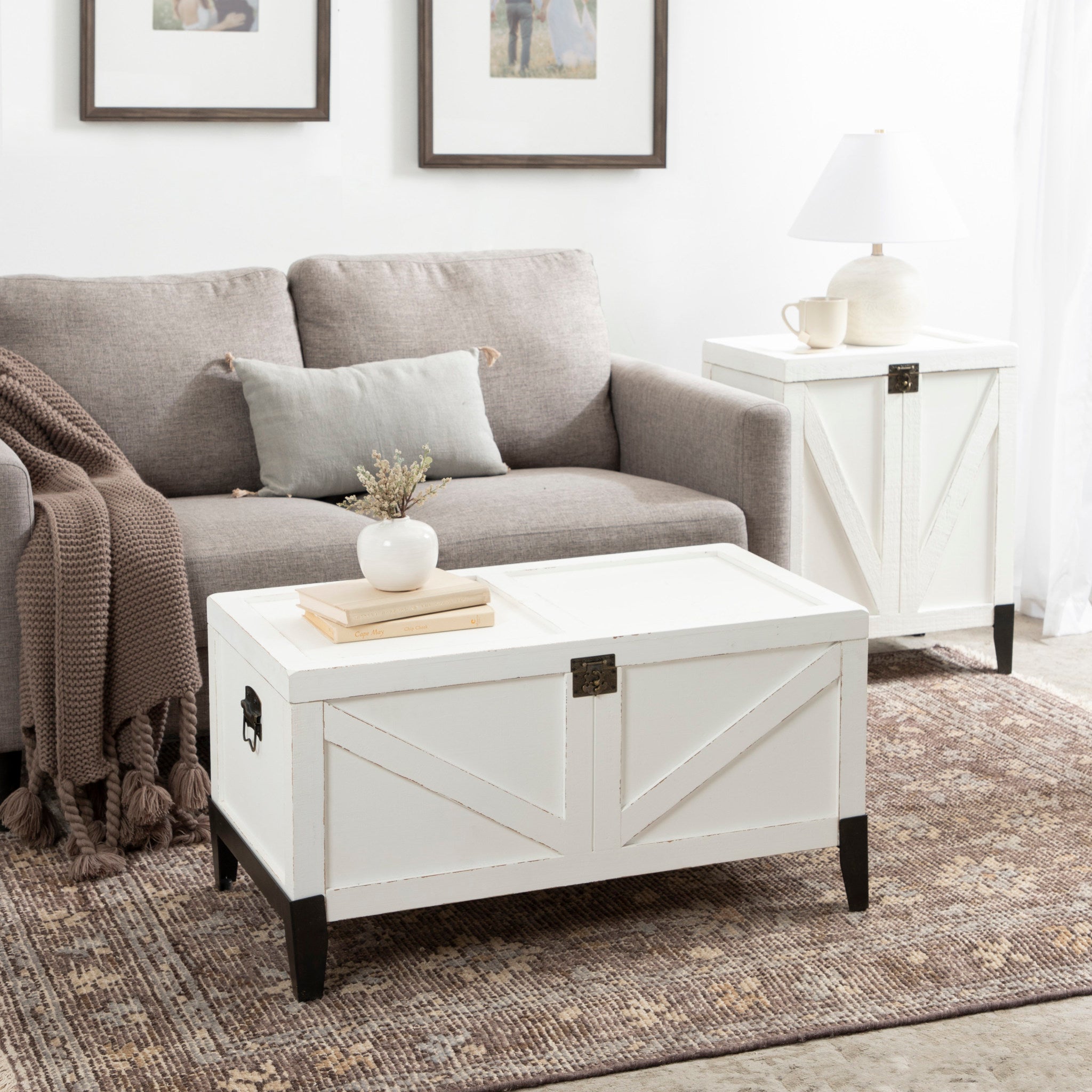 Cates Wood Coffee Table with Trunk Storage
