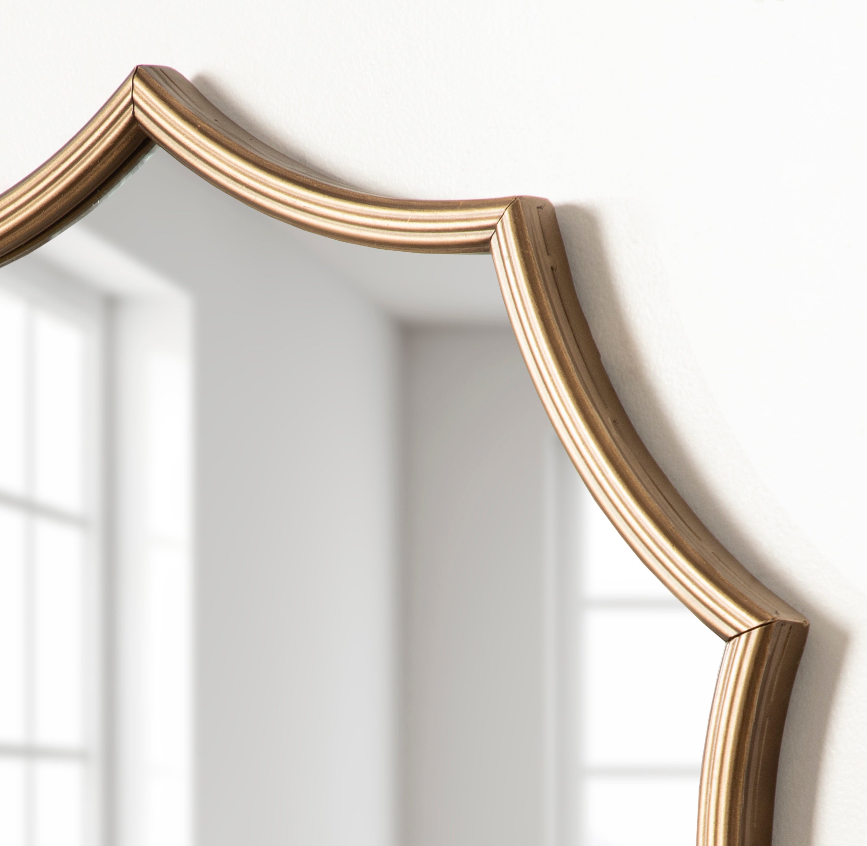 Lalina Scalloped Round Framed Accent Mirror