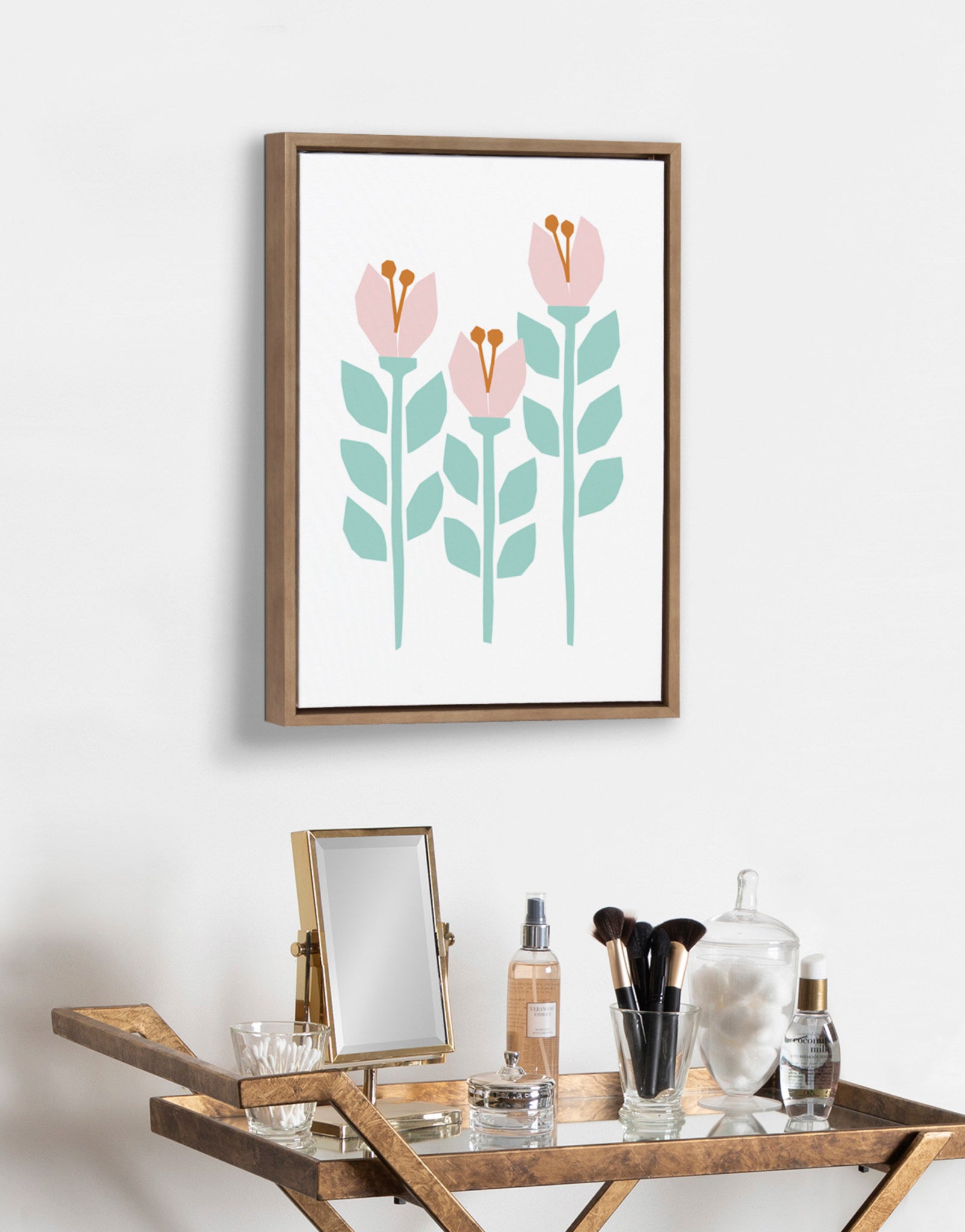 Sylvie Scandi Paper Flowers Framed Canvas by Myriam Van Neste