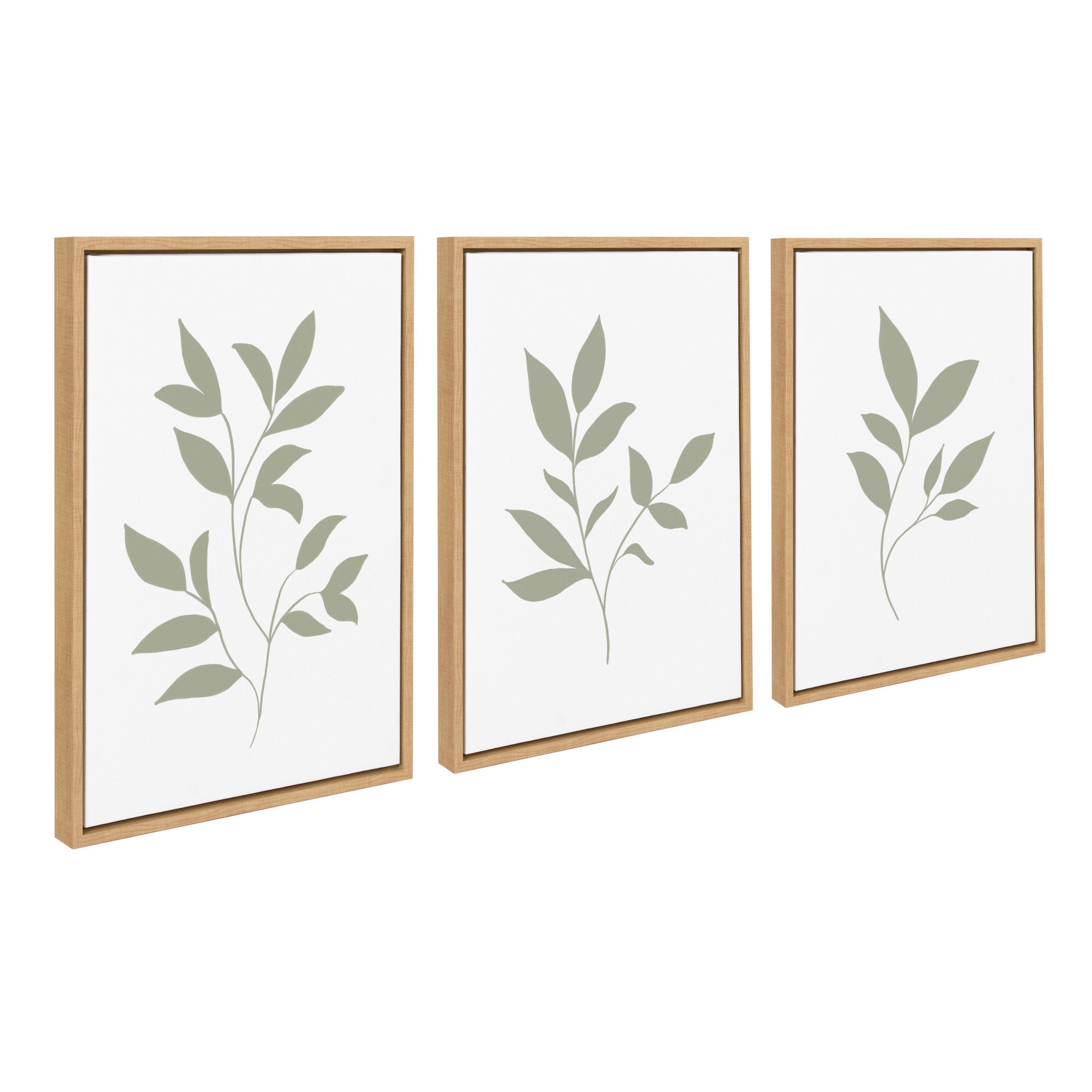 Sylvie Modern Sage Green Botanical Outdoor Nature Print 1, 2 and 3 Framed Canvas by The Creative Bunch Studio