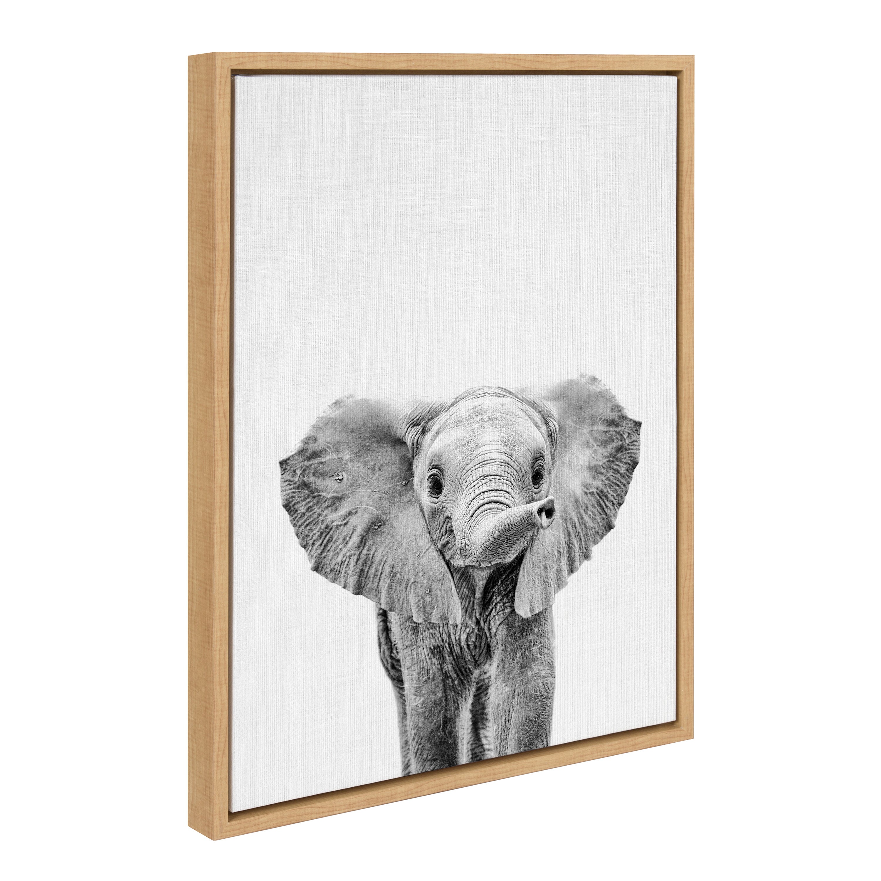 Sylvie Baby Elephant Framed Canvas by Simon Te
