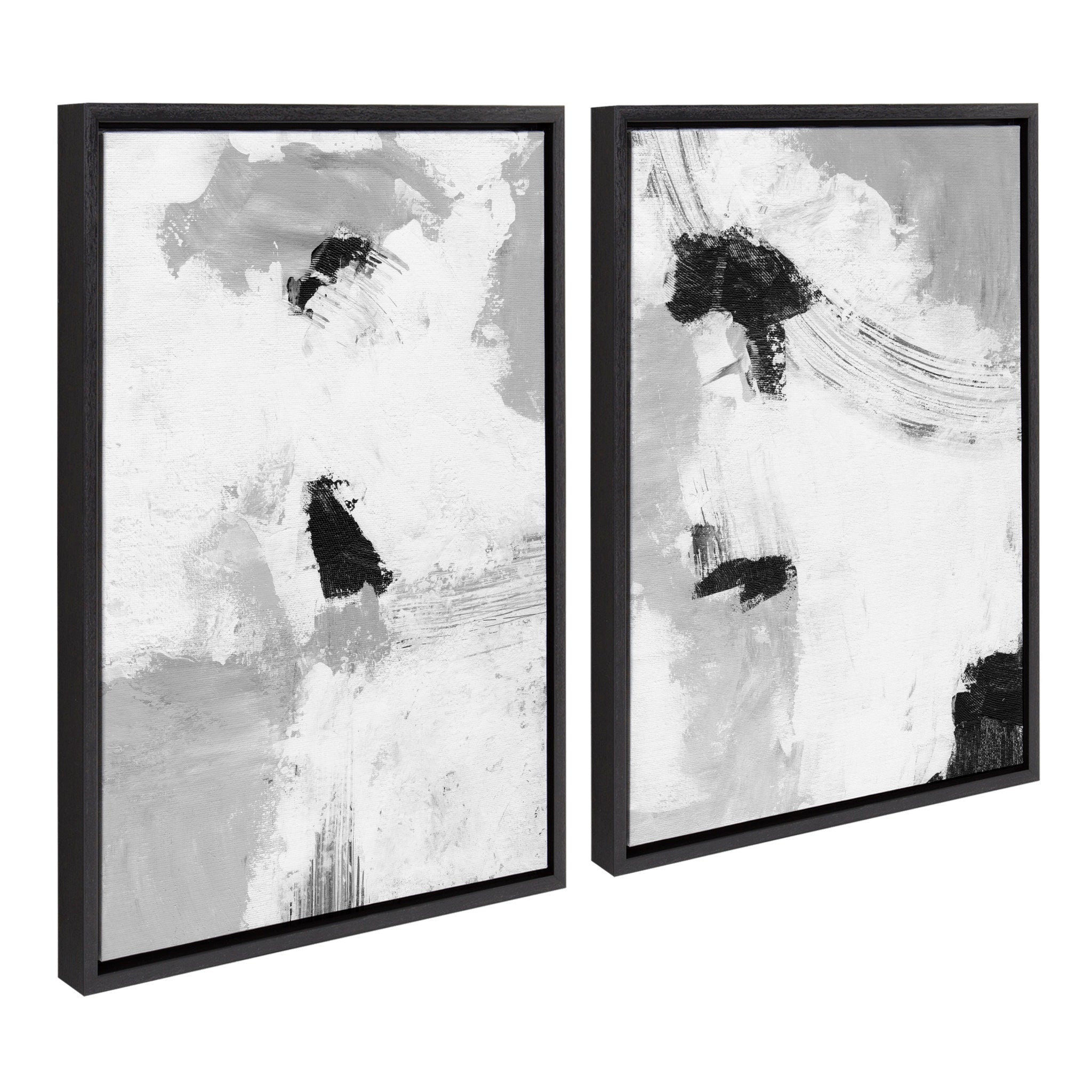 Sylvie Monochrome I and  II Framed Canvas Art Set by Nikita Jariwala