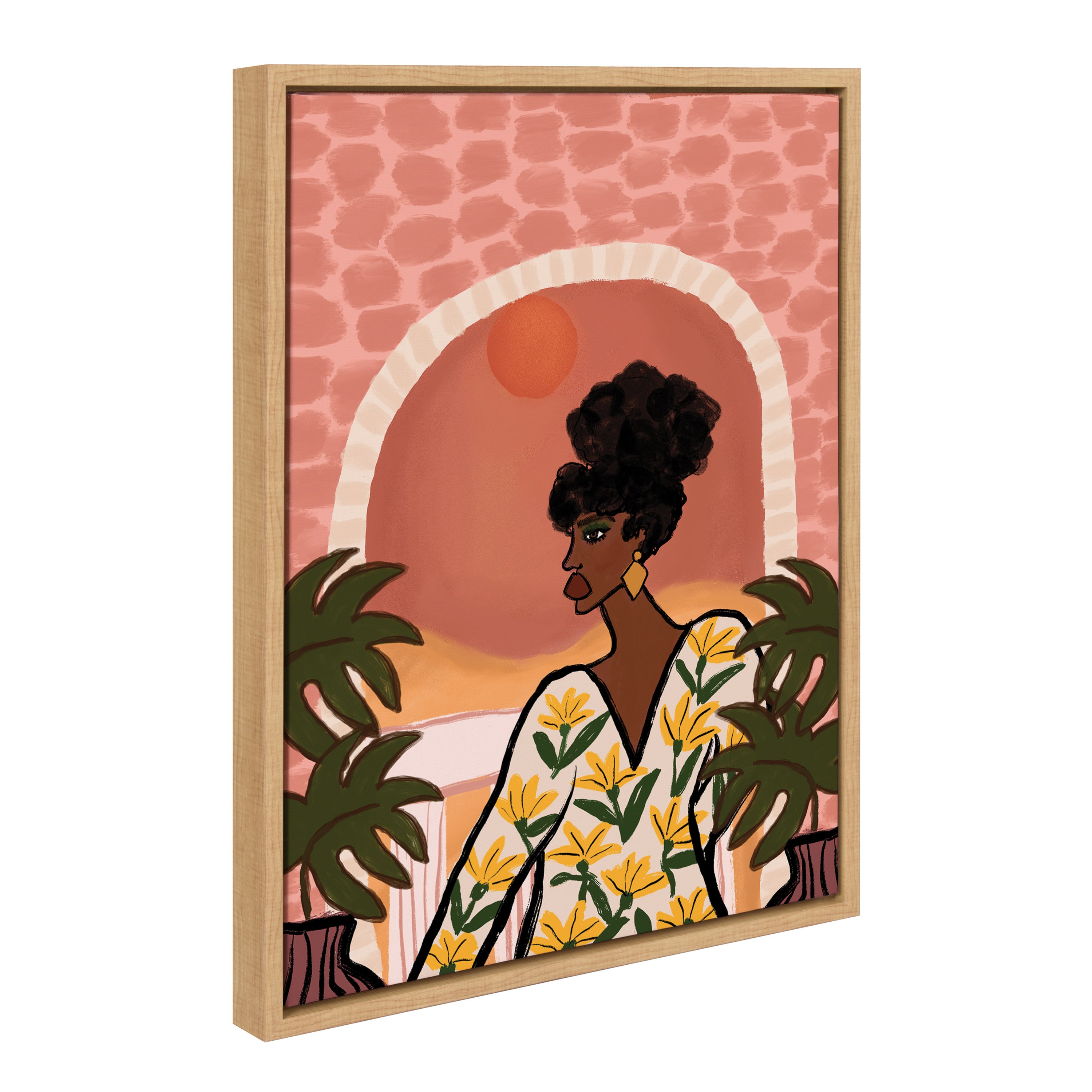 Sylvie Desert Wanderer Lady Framed Canvas by Kendra Dandy of Bouffants and Broken Hearts