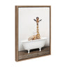 Sylvie Giraffe 2 in the Tub Color Framed Canvas by Amy Peterson Art Studio
