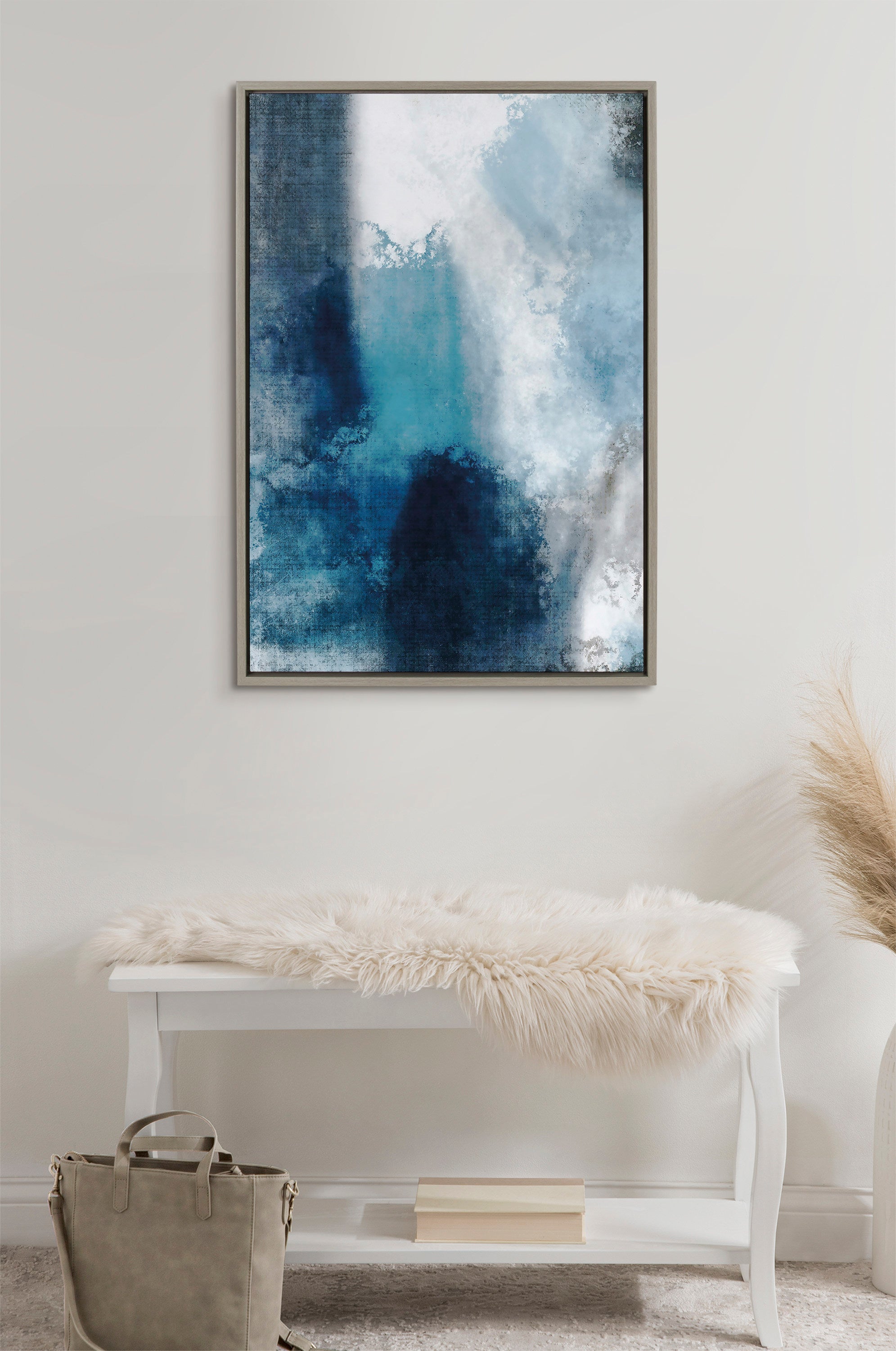 Sylvie Aqua Abstract 1 Framed Canvas by Amy Lighthall