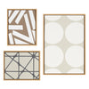 Sylvie Elevated Modern Neutral Dots, Neutral Pattern No 2 and Neutral Stained Glass Framed Canvas by The Creative Bunch Studio