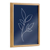 Blake Modern Blue Botanical Line Sketch Print 3 Framed Printed Glass by The Creative Bunch Studio