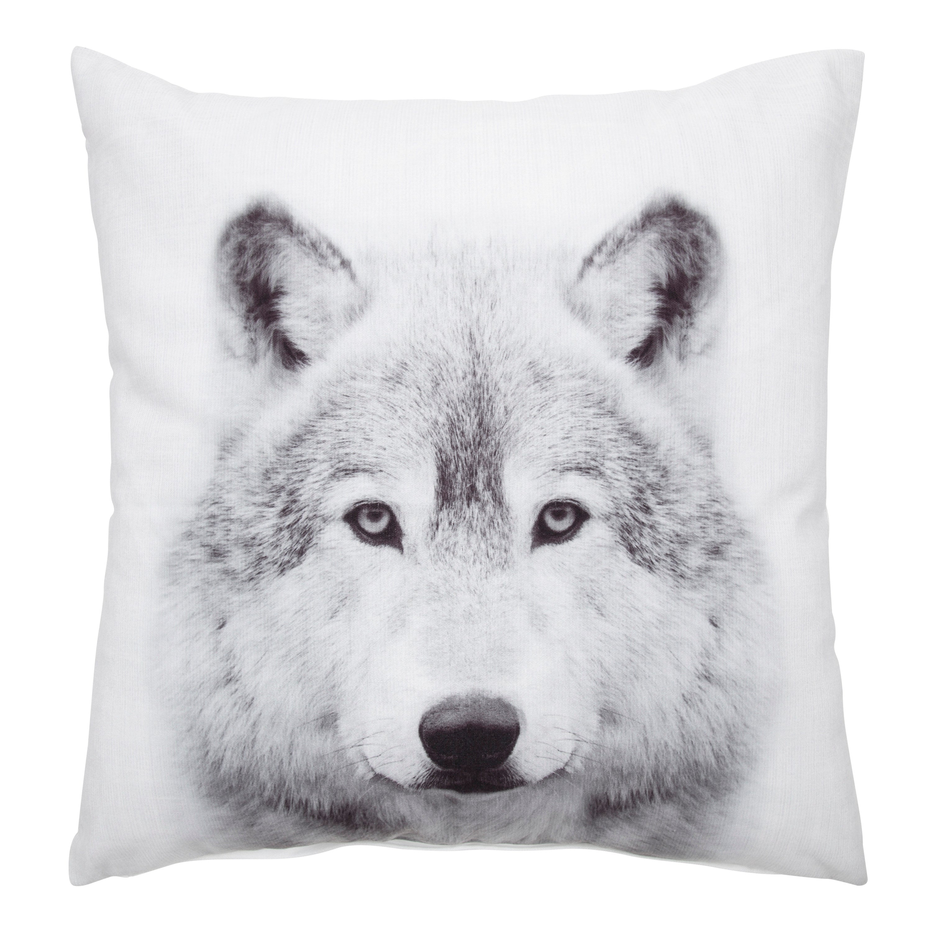Como Wolf Print Throw Pillow Cover
