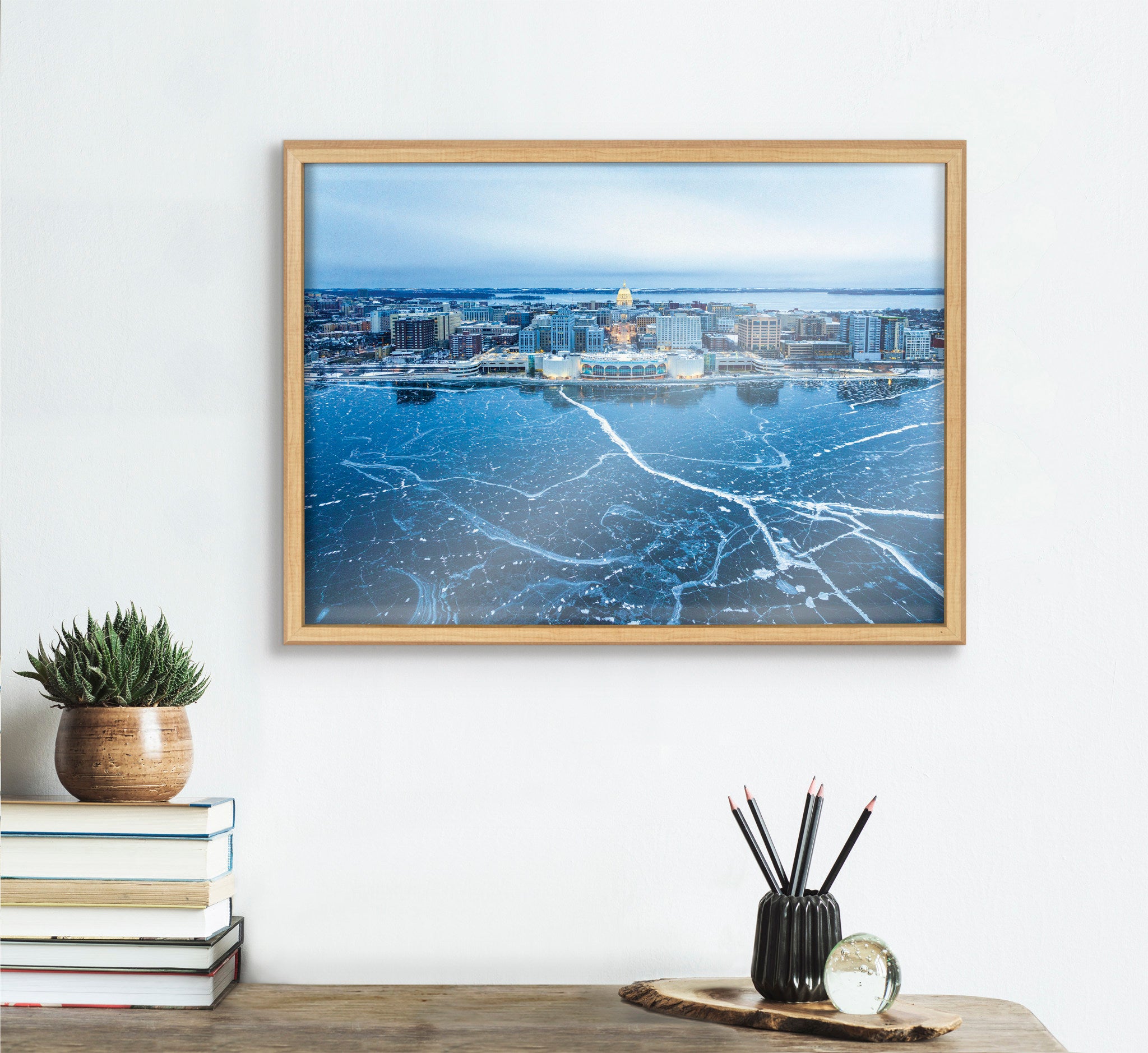 Blake Icy Veins of Winter-Madison Wisconsin Framed Printed Glass by Pete Olsen