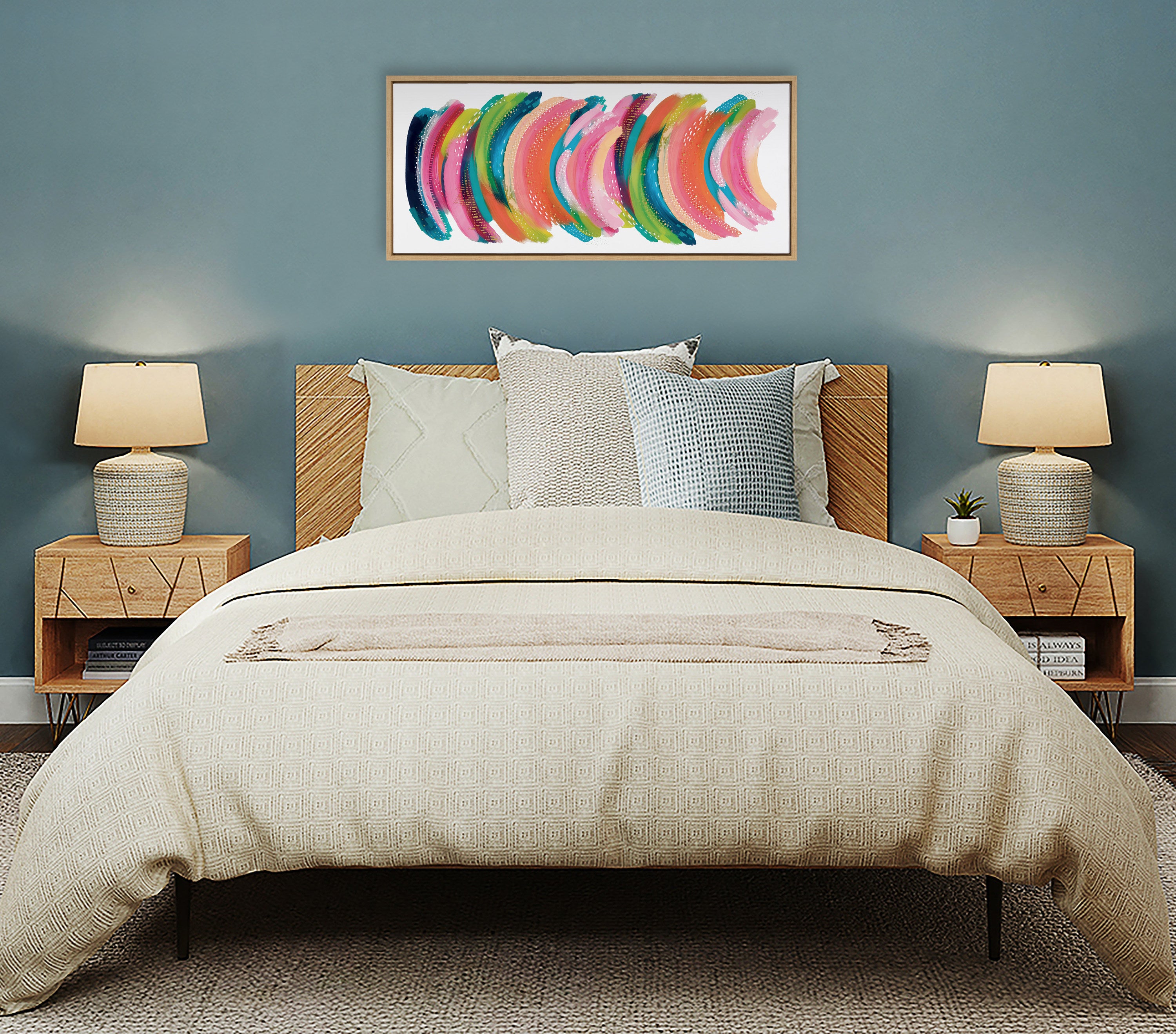 Sylvie Bright Abstract Framed Canvas by Jessi Raulet of Ettavee
