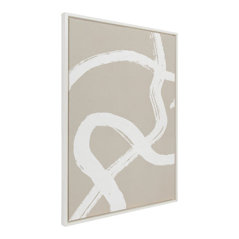 Sylvie White Lines Framed Canvas by Rocket Jack