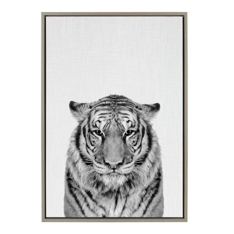 Sylvie Tiger Framed Canvas by Simon Te of Tai Prints