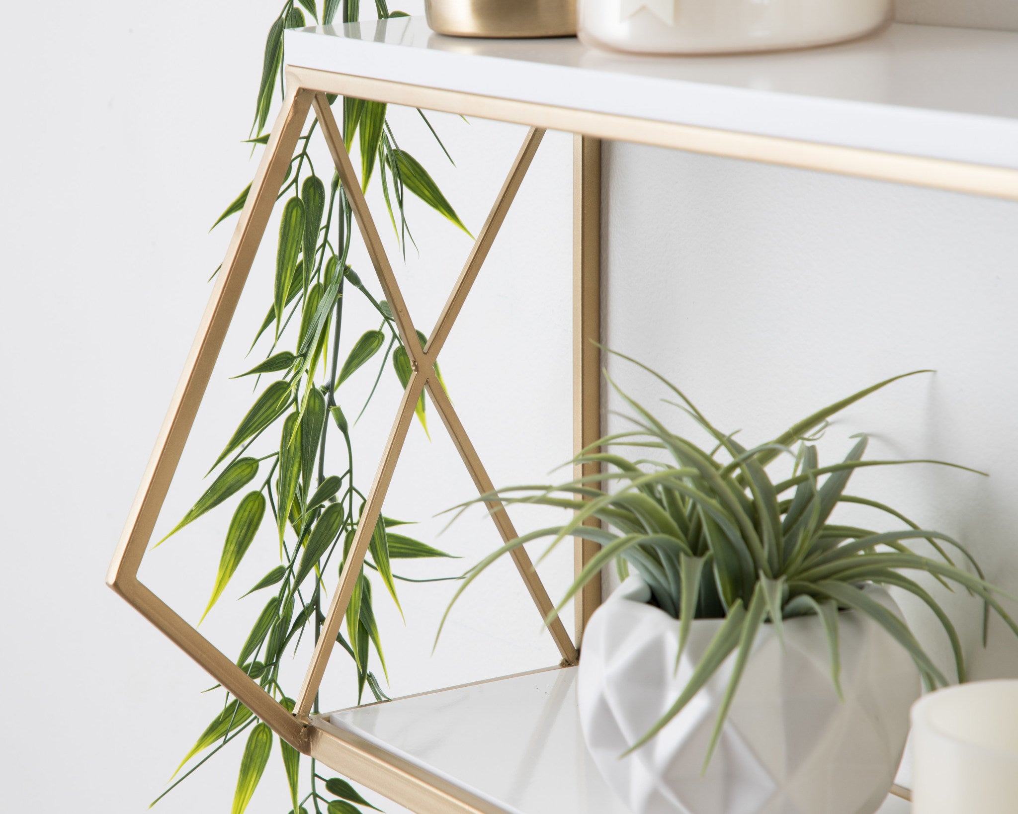 Brost Wood and Metal Wall Shelf