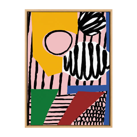Sylvie MV Abstract Collage 1 Framed Canvas by Marcello Velho