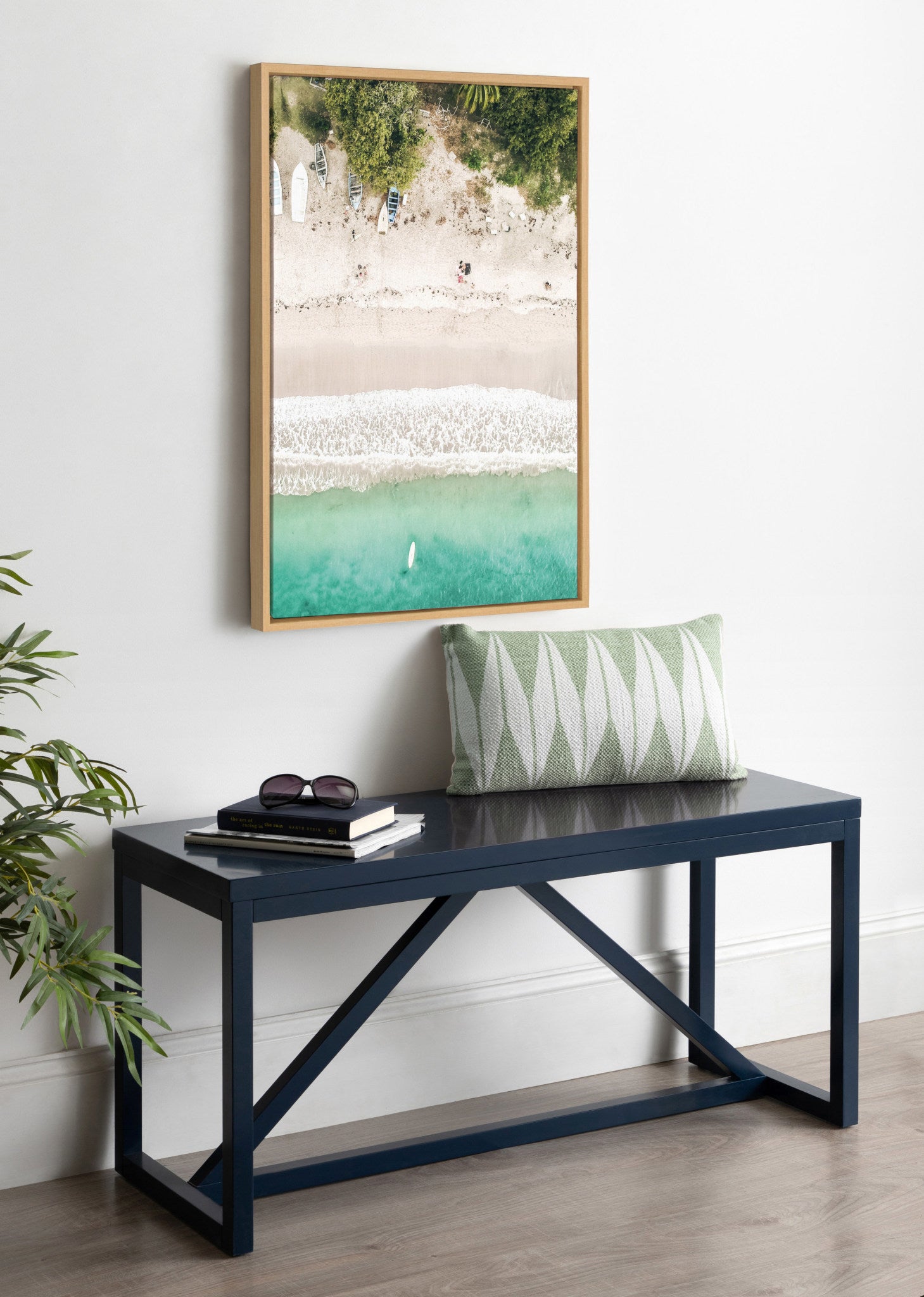 Sylvie Tropical Beach From Above Framed Canvas by Amy Peterson