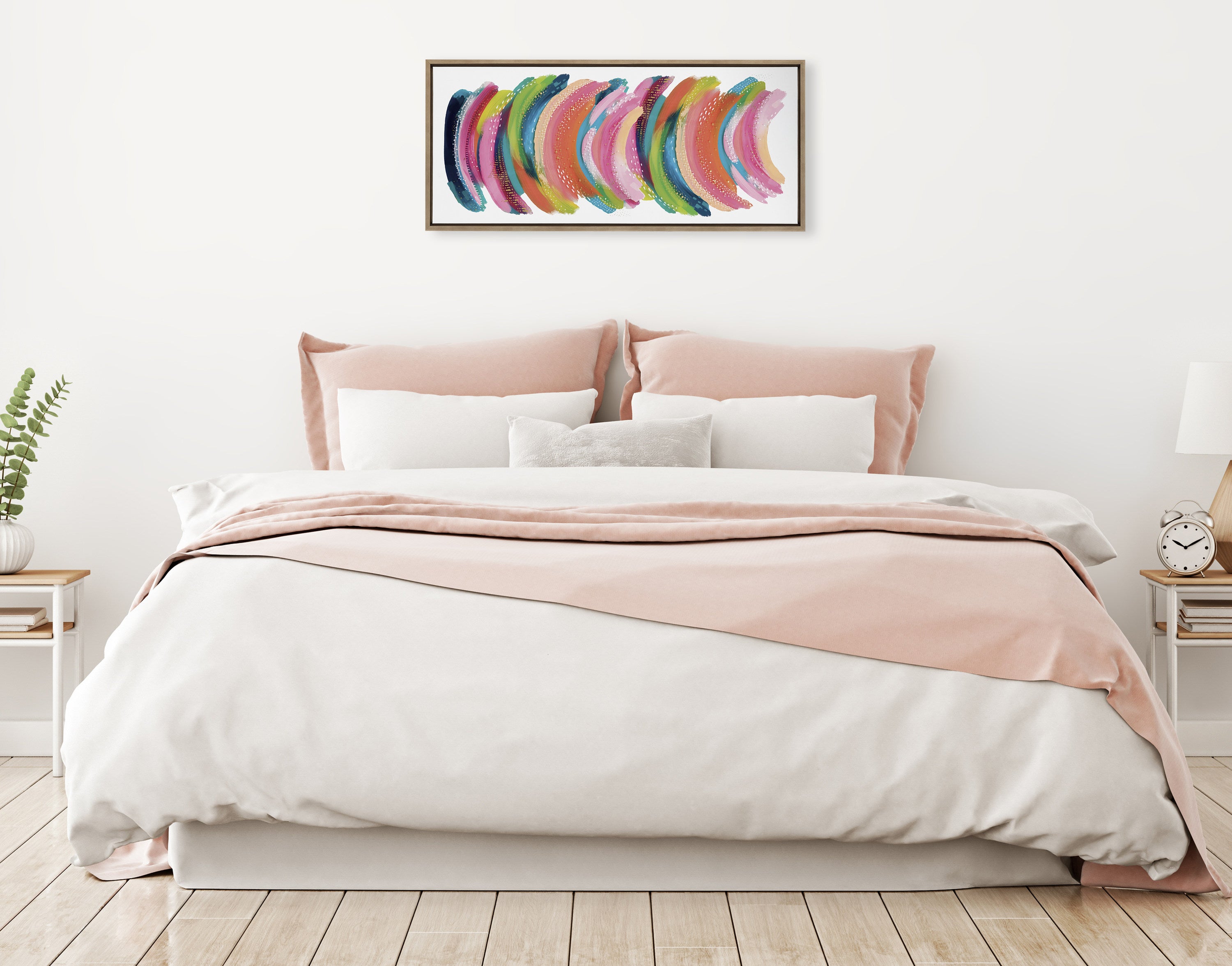 Sylvie Bright Abstract Framed Canvas by Jessi Raulet of Ettavee