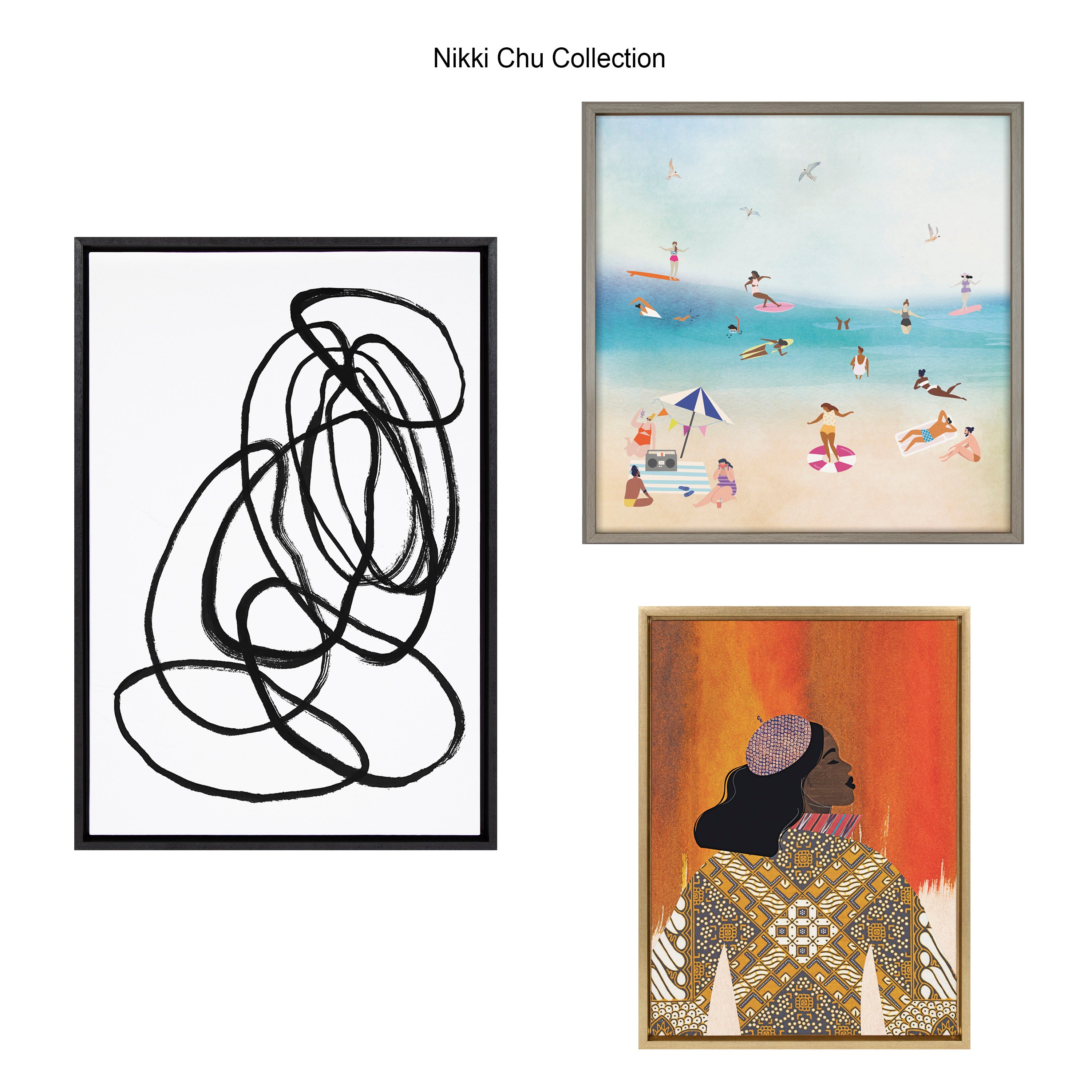 Sylvie Ring of Light 2 Framed Canvas by Nikki Chu