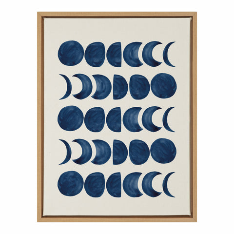 Sylvie Moon Phases Framed Canvas by Teju Reval of SnazzyHues