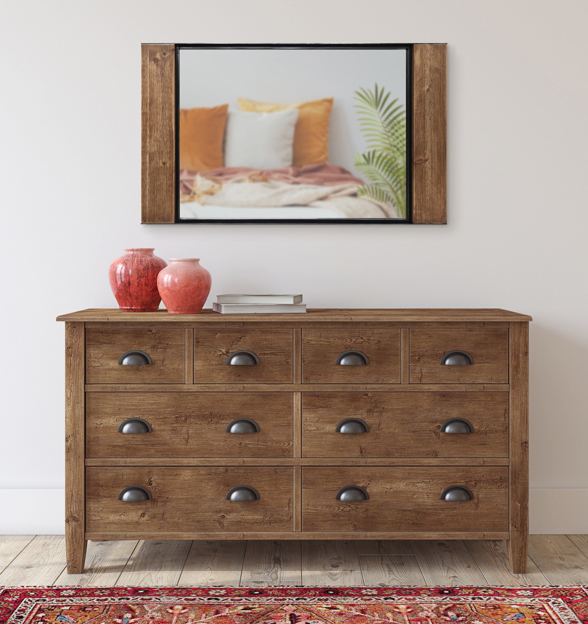 Kincaid Wood and Metal Framed Wall Mirror