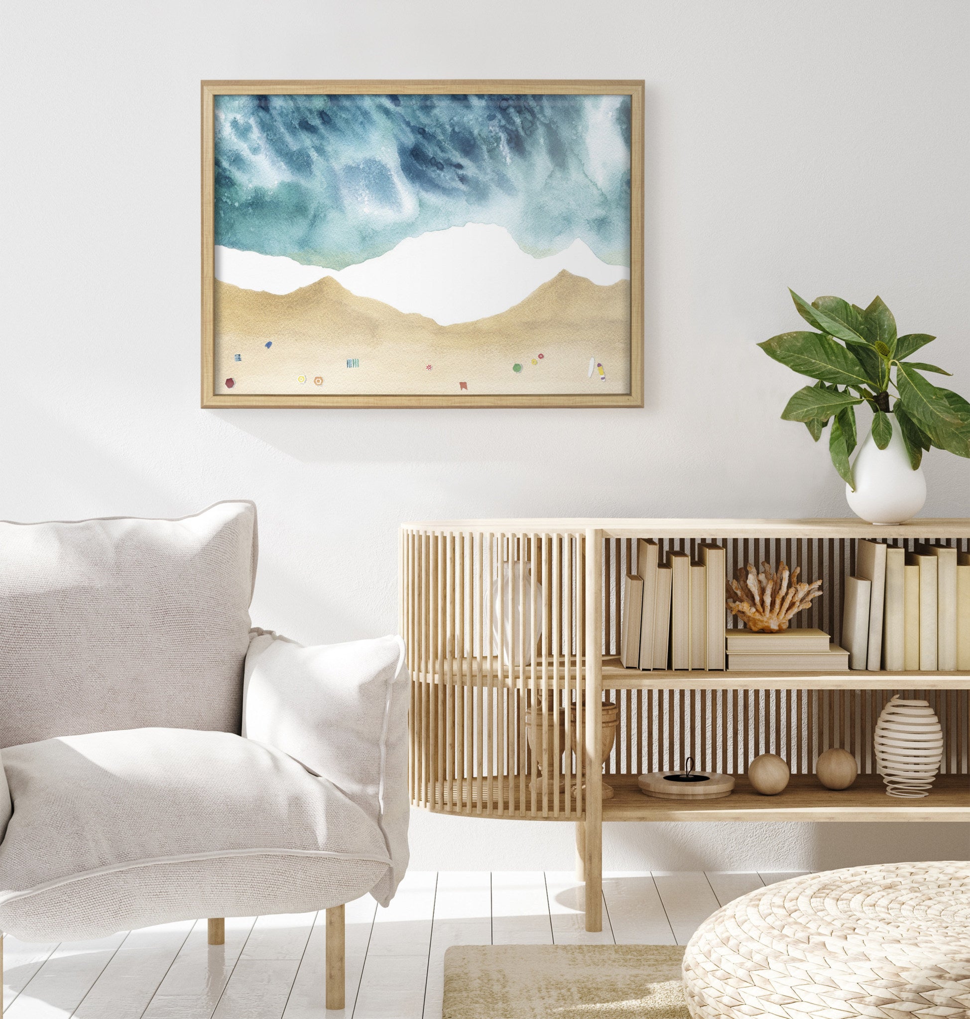 Blake North Shore Framed Printed Glass by Janet Meinke-Lau