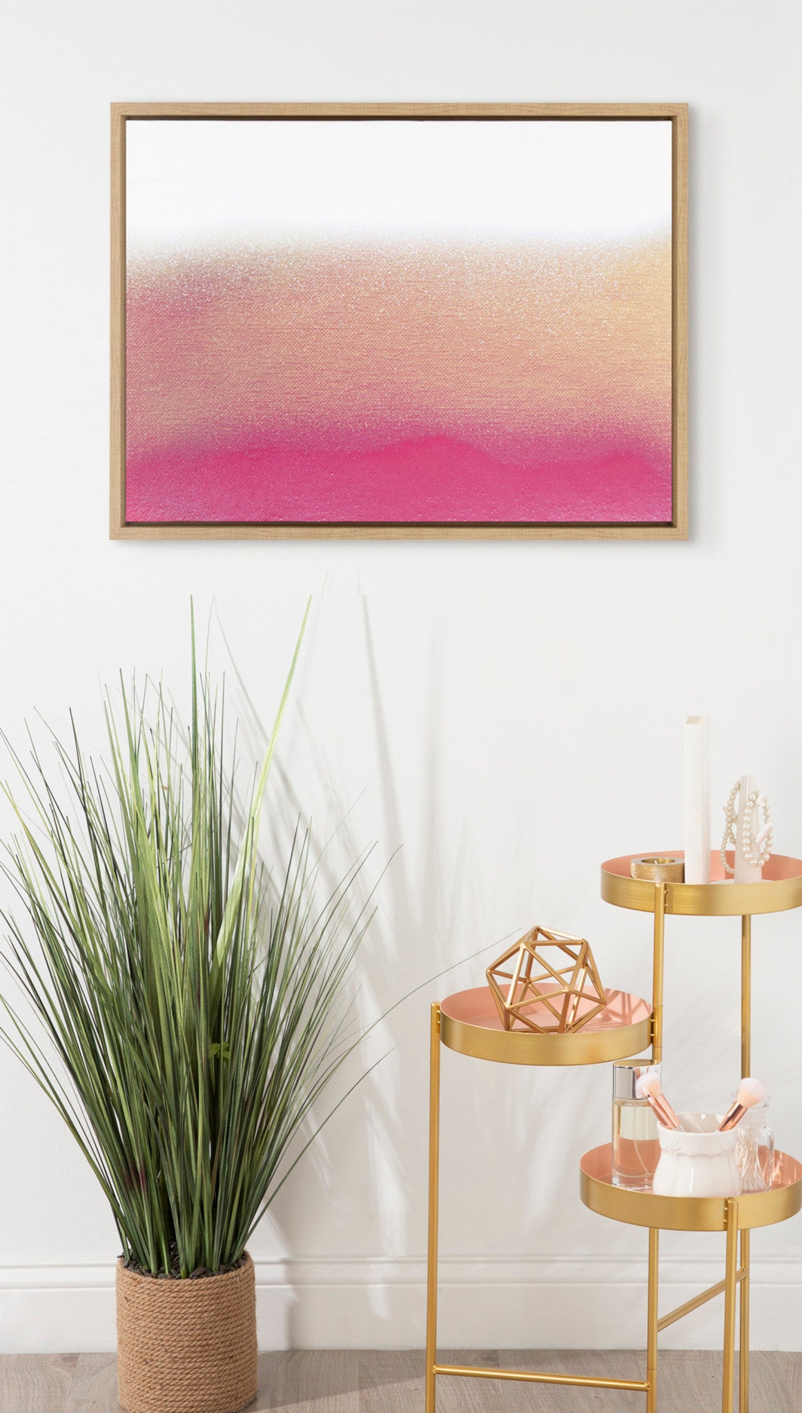 Sylvie Champagne Shimmer Framed Canvas by Mentoring Positives