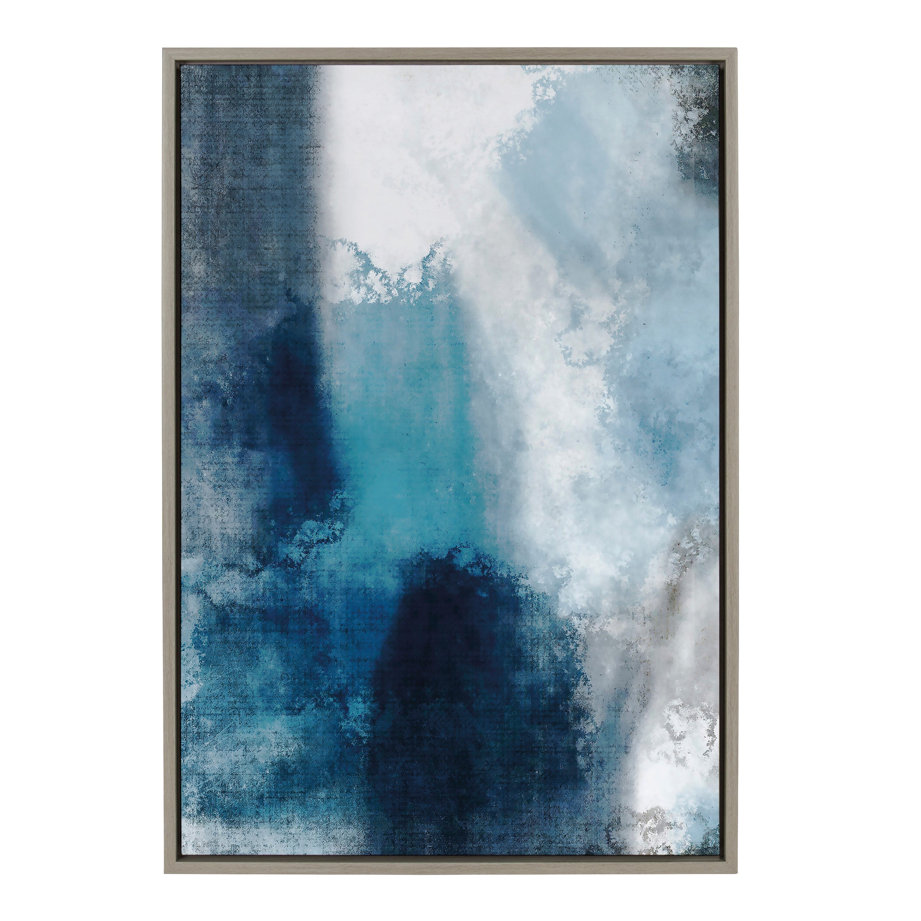 Sylvie Aqua Abstract 1 Framed Canvas by Amy Lighthall