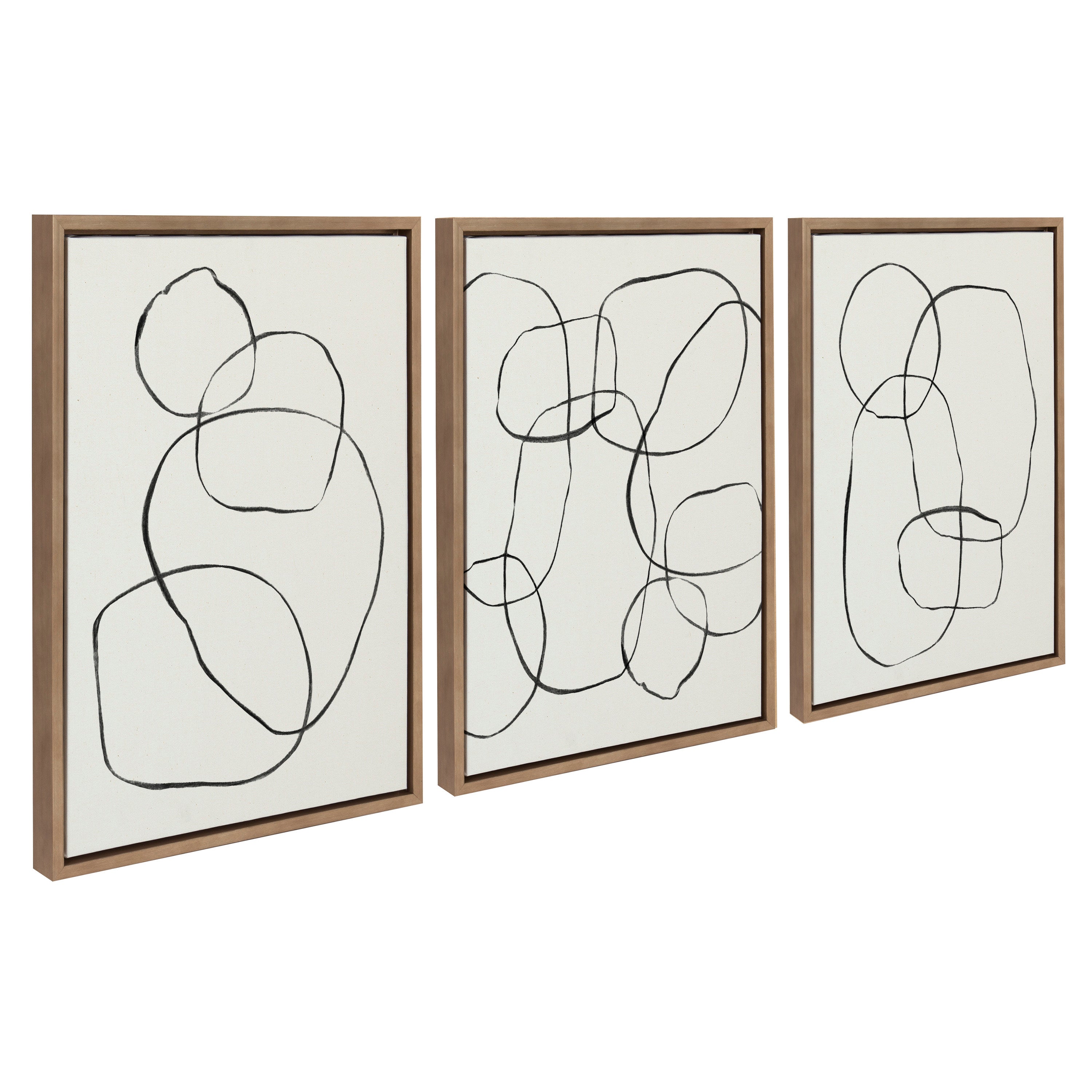 Sylvie 869 Going in Circles, Dancing Circles, and 871 Modern Circles Framed Canvas by Teju Reval of SnazzyHues