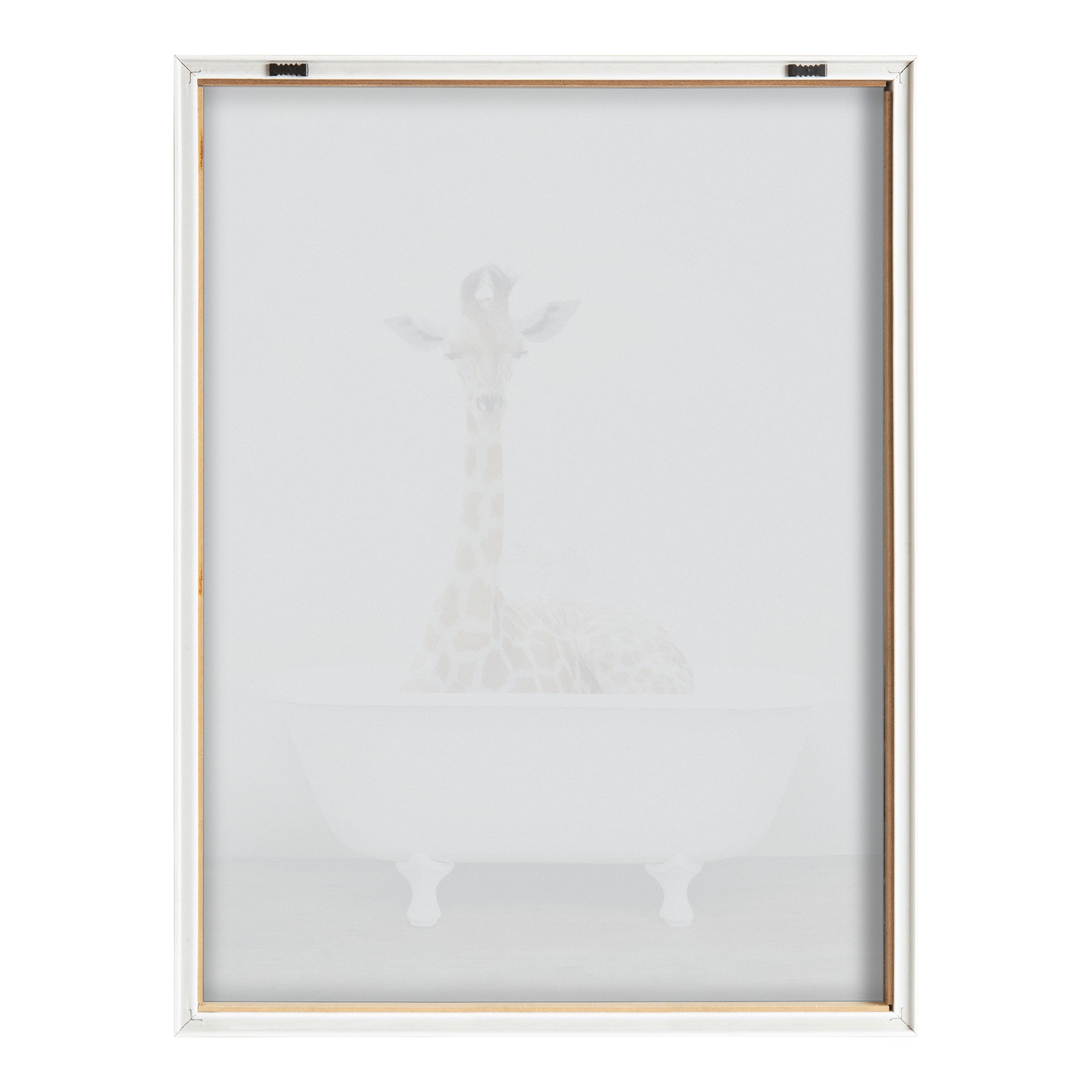 Blake Giraffe 2 in Tub Color Framed Printed Glass by Amy Peterson Art Studio