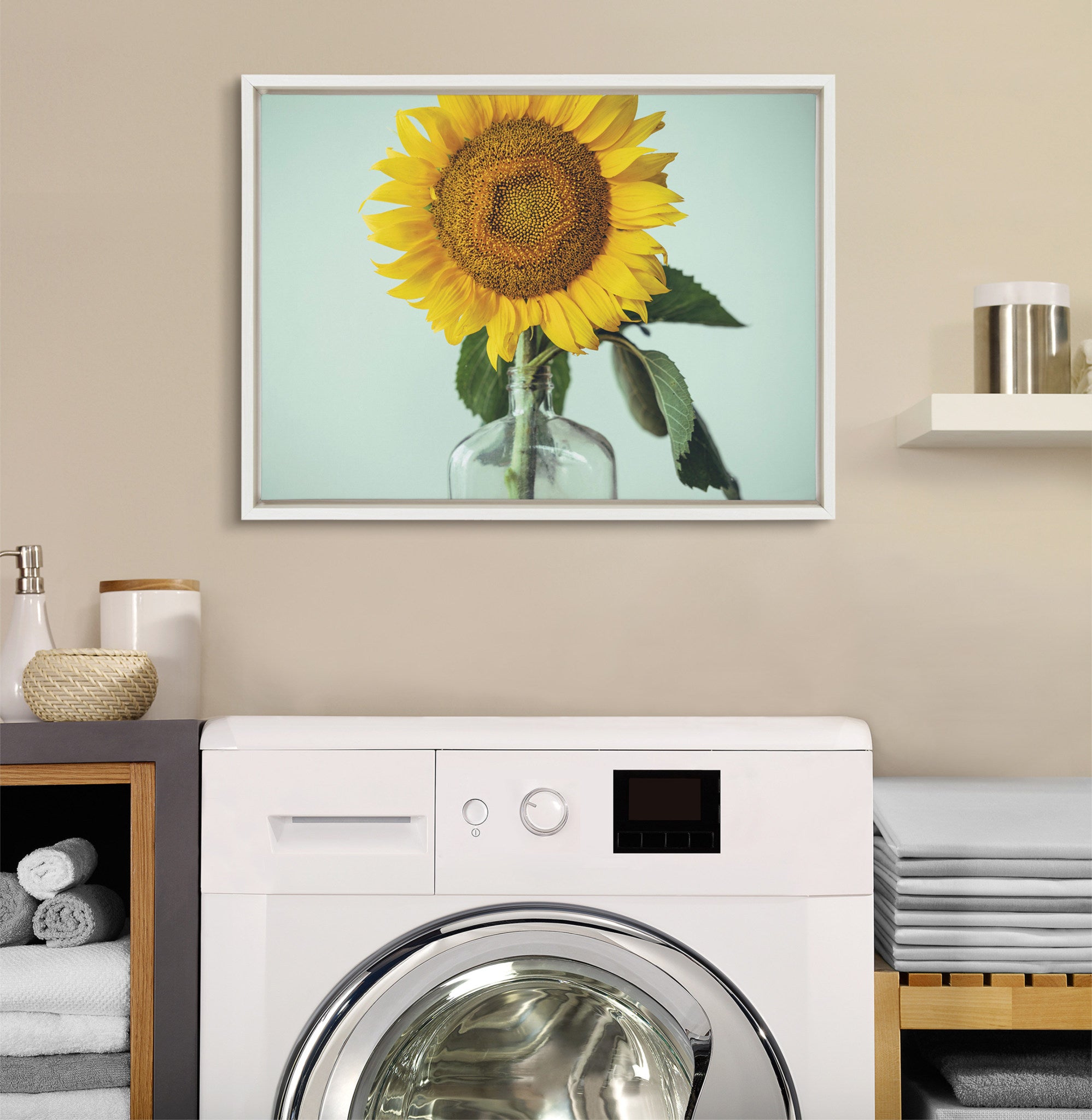 Sylvie Solo Sunflower Framed Canvas by Emiko and Mark Franzen of F2Images
