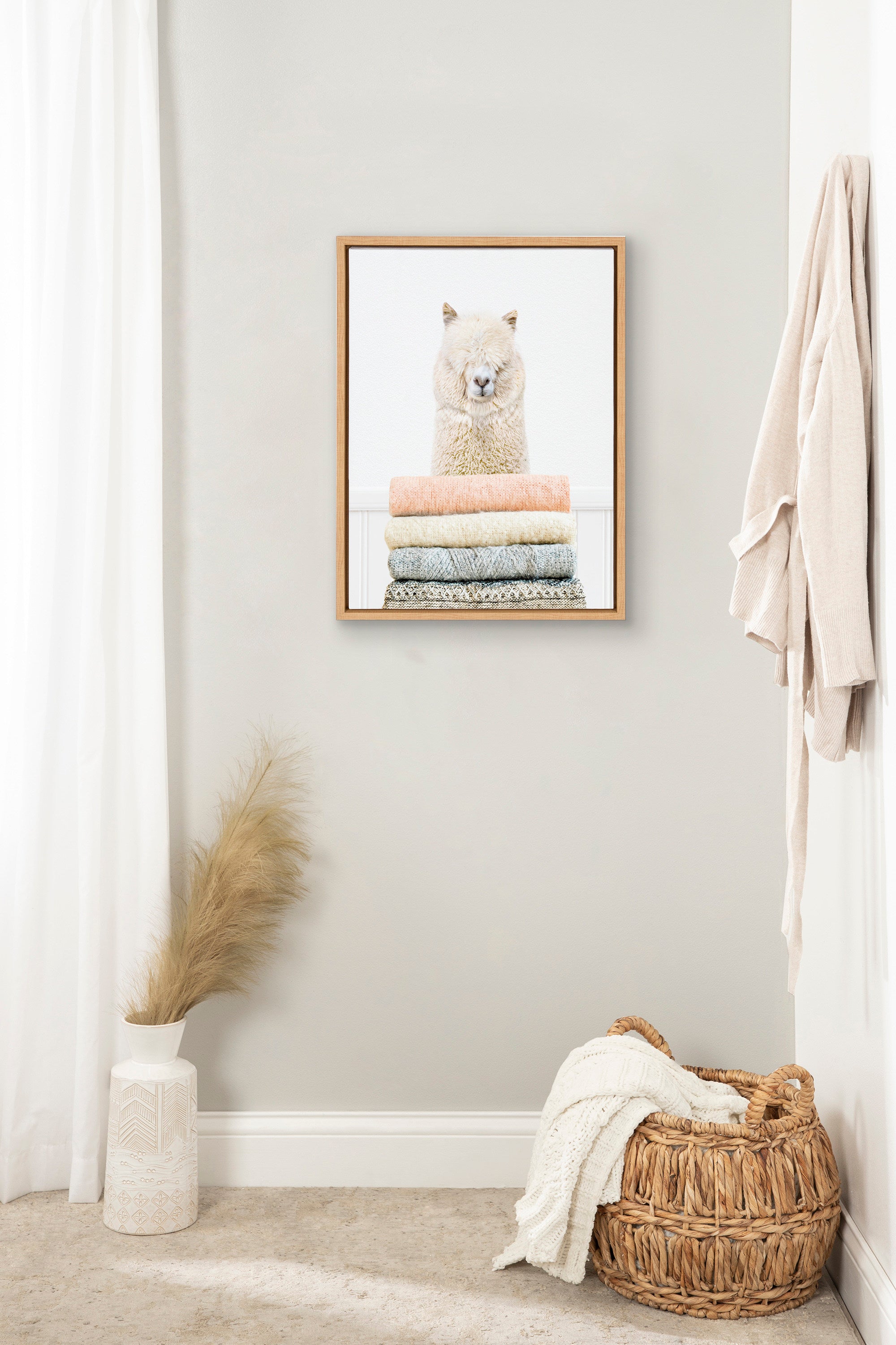 Sylvie Fold Alpaca Framed Canvas by Amy Peterson Art Studio