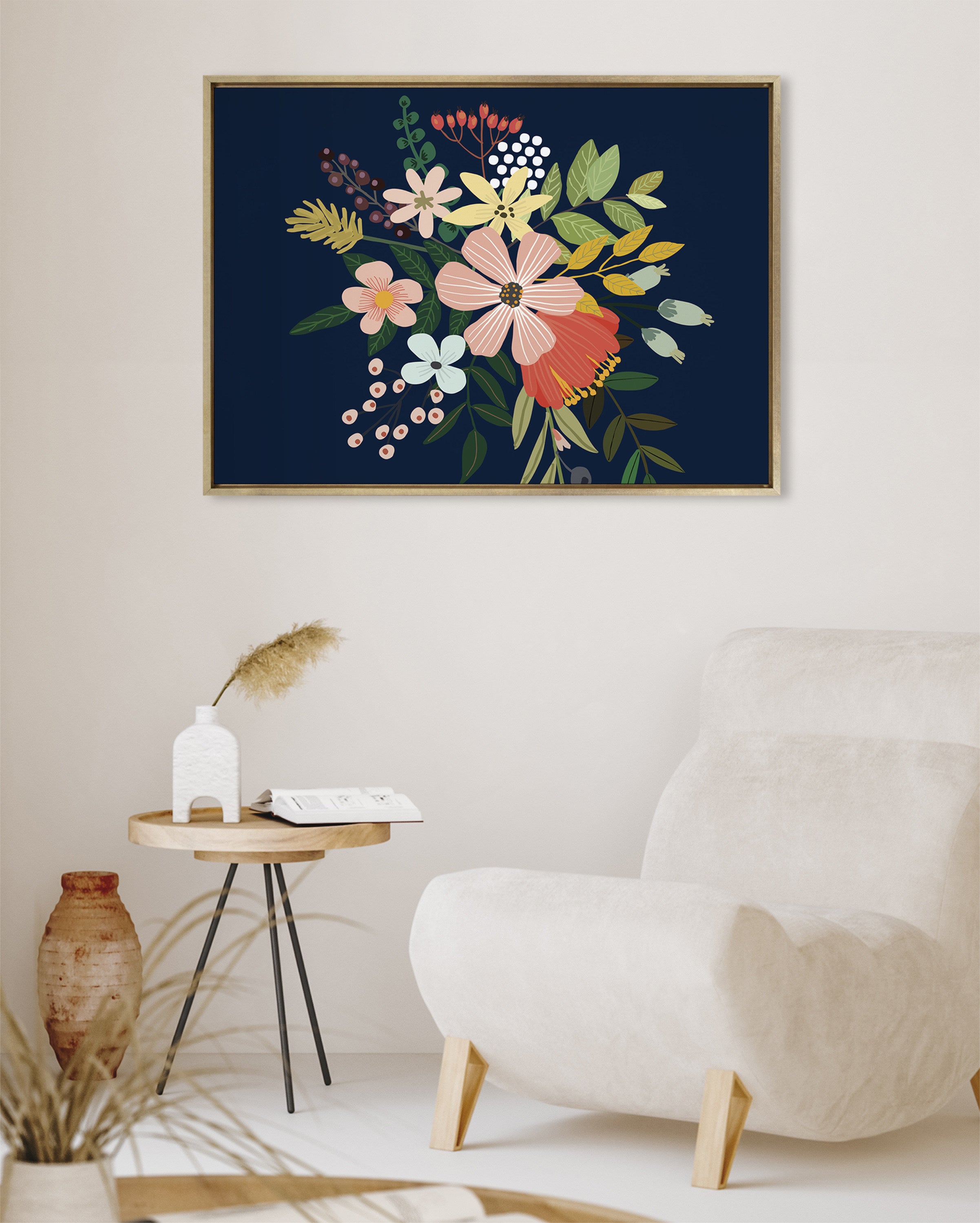 Sylvie Floralis C Framed Canvas by Mia Charro