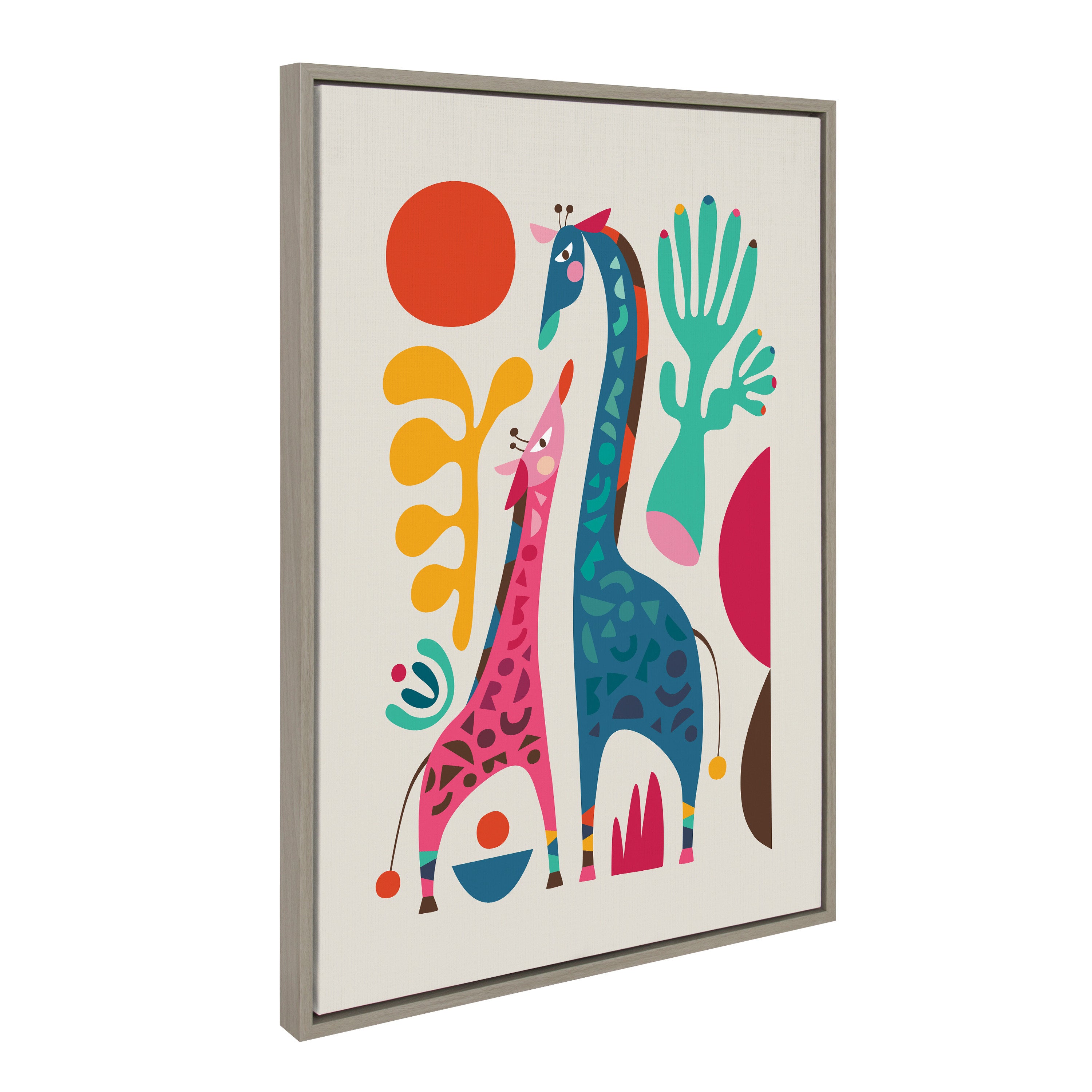 Sylvie Giraffe Love Framed Canvas by Rachel Lee of My Dream Wall