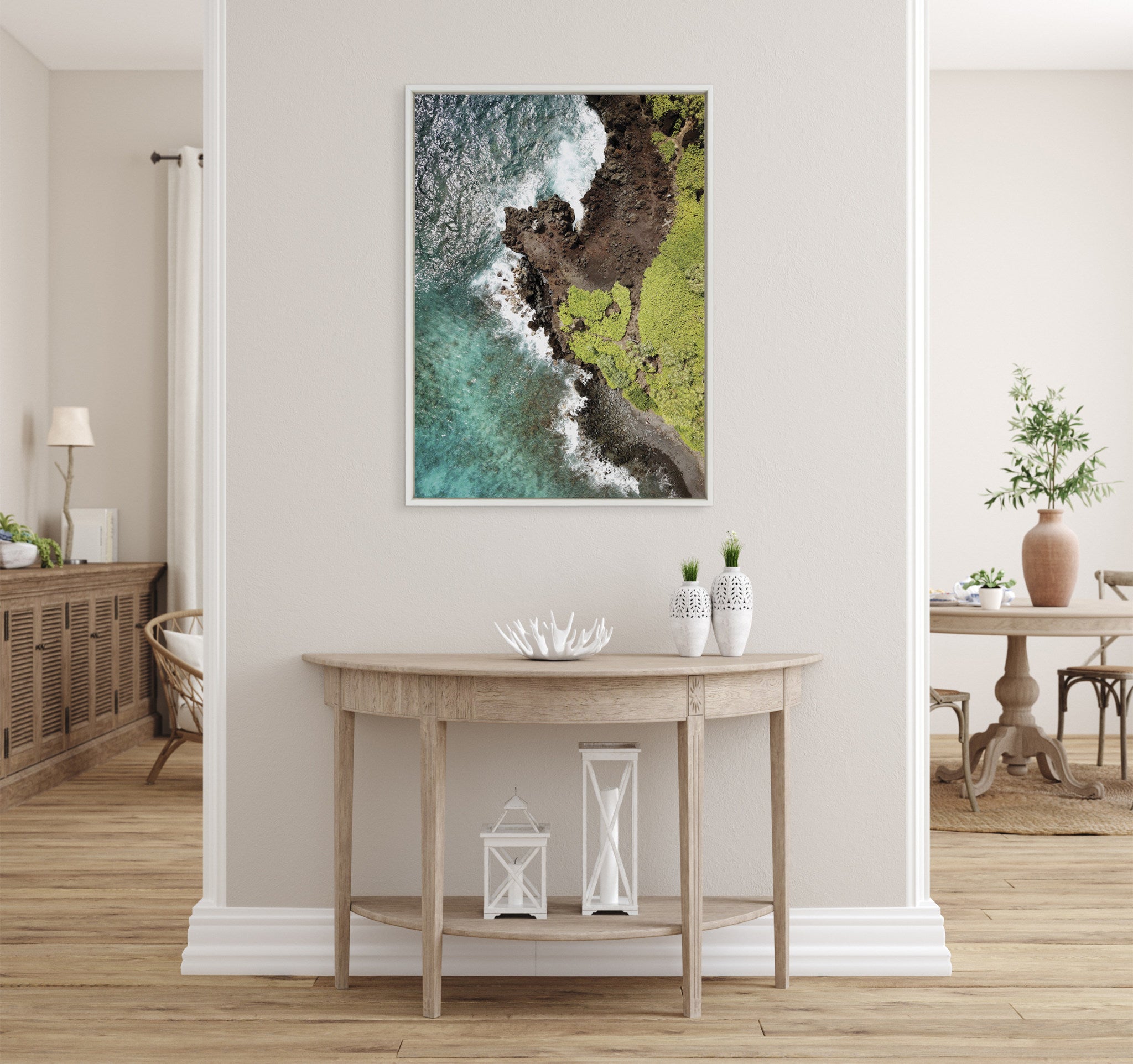 Sylvie Going back to Maui Framed Canvas by Rachel Bolgov