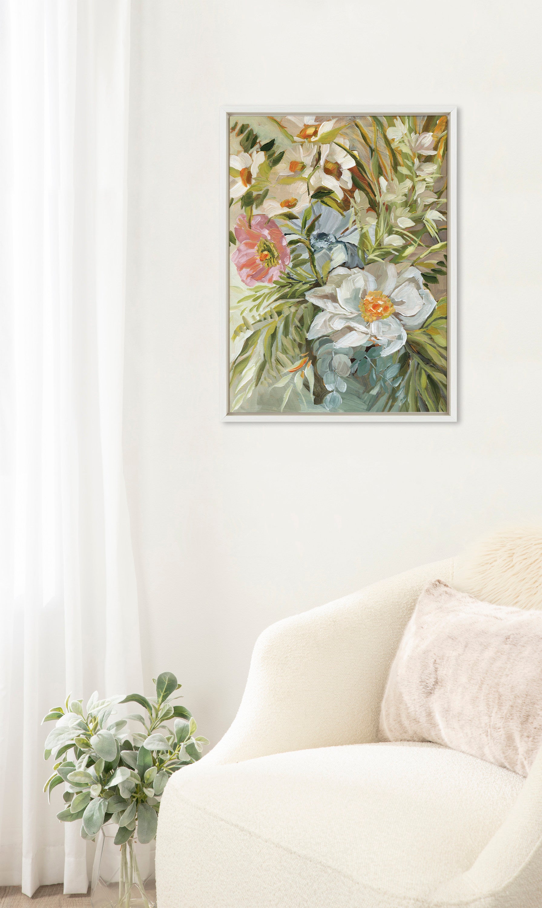 Sylvie Flower Garden Framed Canvas by Annie Quigley