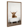 Sylvie Highland Cow in Tub Color Framed Canvas by Amy Peterson Art Studio