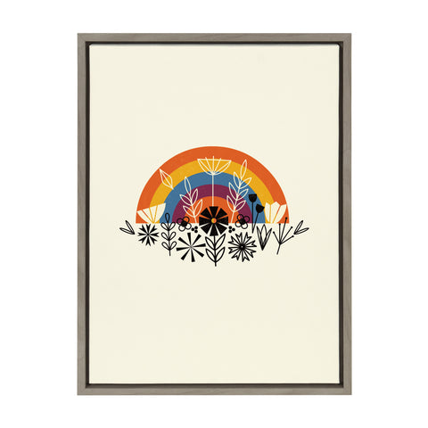 Sylvie Rainbow Framed Canvas by Amber Leaders Designs