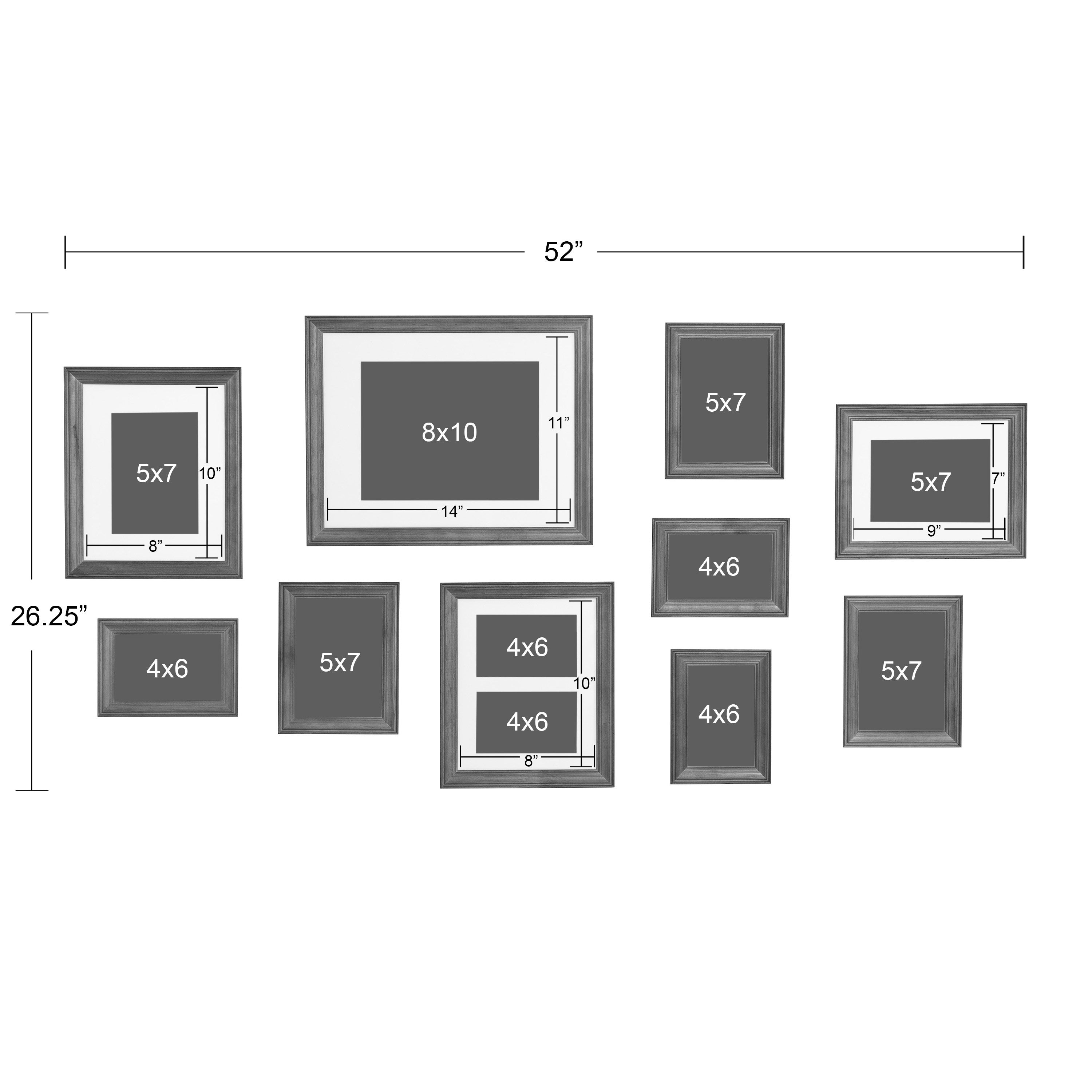 10x14 Wood Collage Frame for 4 4x6 Pictures Collage Frame White