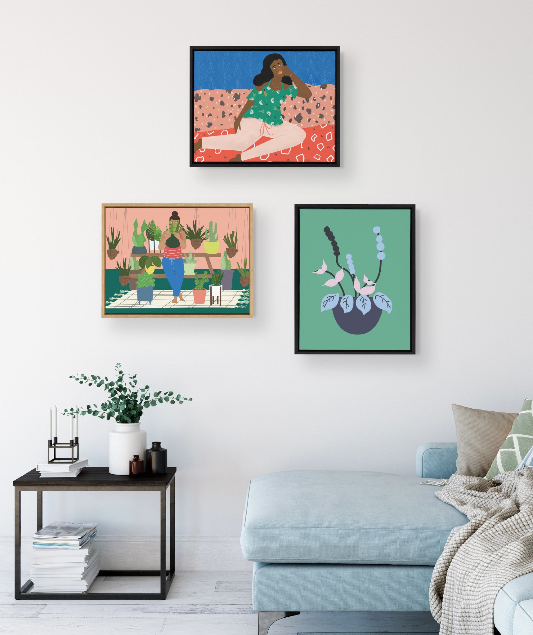 Sylvie At Home Framed Canvas by Queenbe Monyei