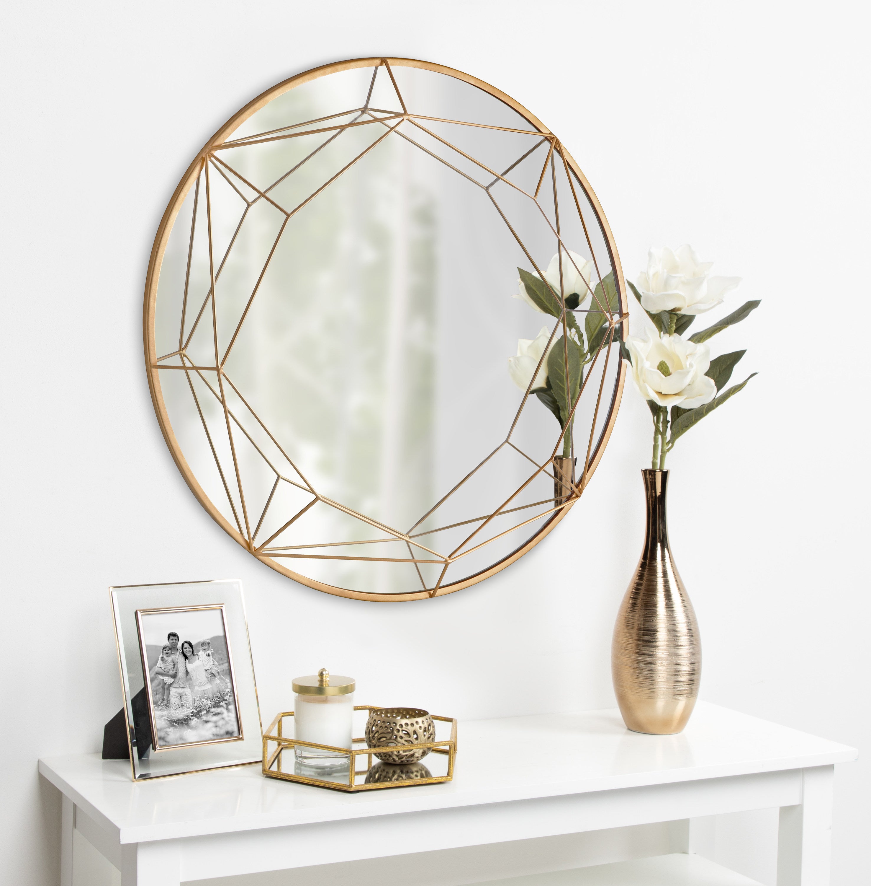 Keyleigh Round Metal Framed Wall Mirror
