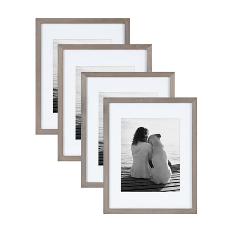 Gallery 11x14 matted to 8x10 Wood Picture Frame, Set of 4